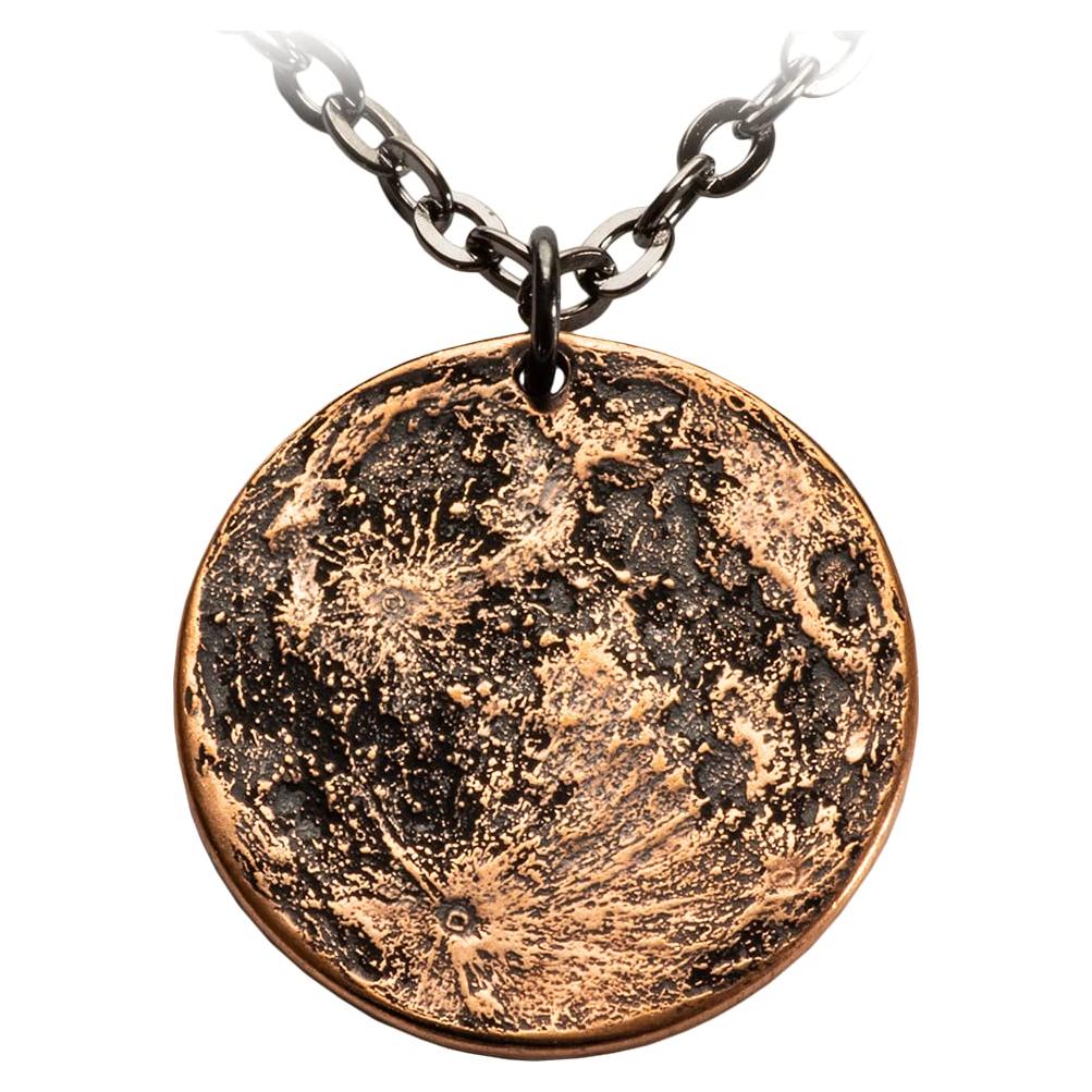Collar de Cobre Luna de Tierra - Colgante 2.54 cm Hecho a Mano