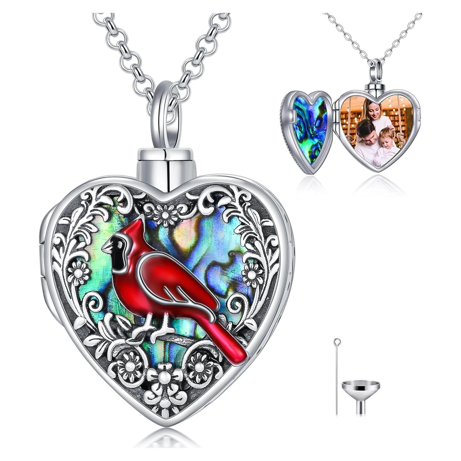 Collar Locket de Corazón para Cenizas y Fotos MEIDERBO Plata 925