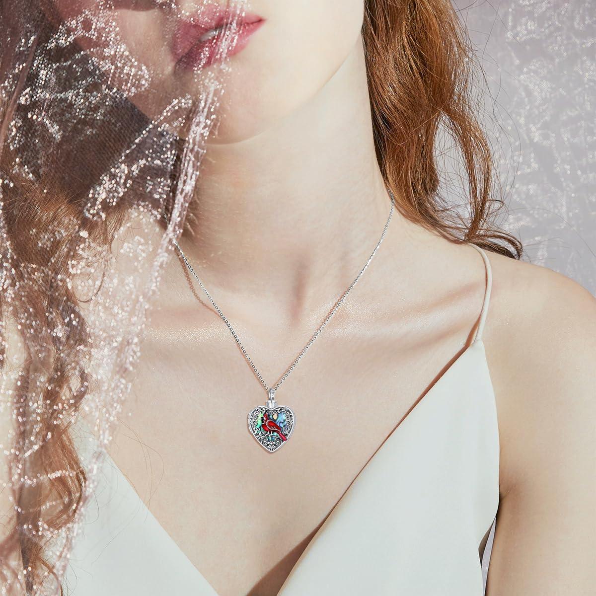 Collar Locket de Corazón para Cenizas y Fotos MEIDERBO Plata 925