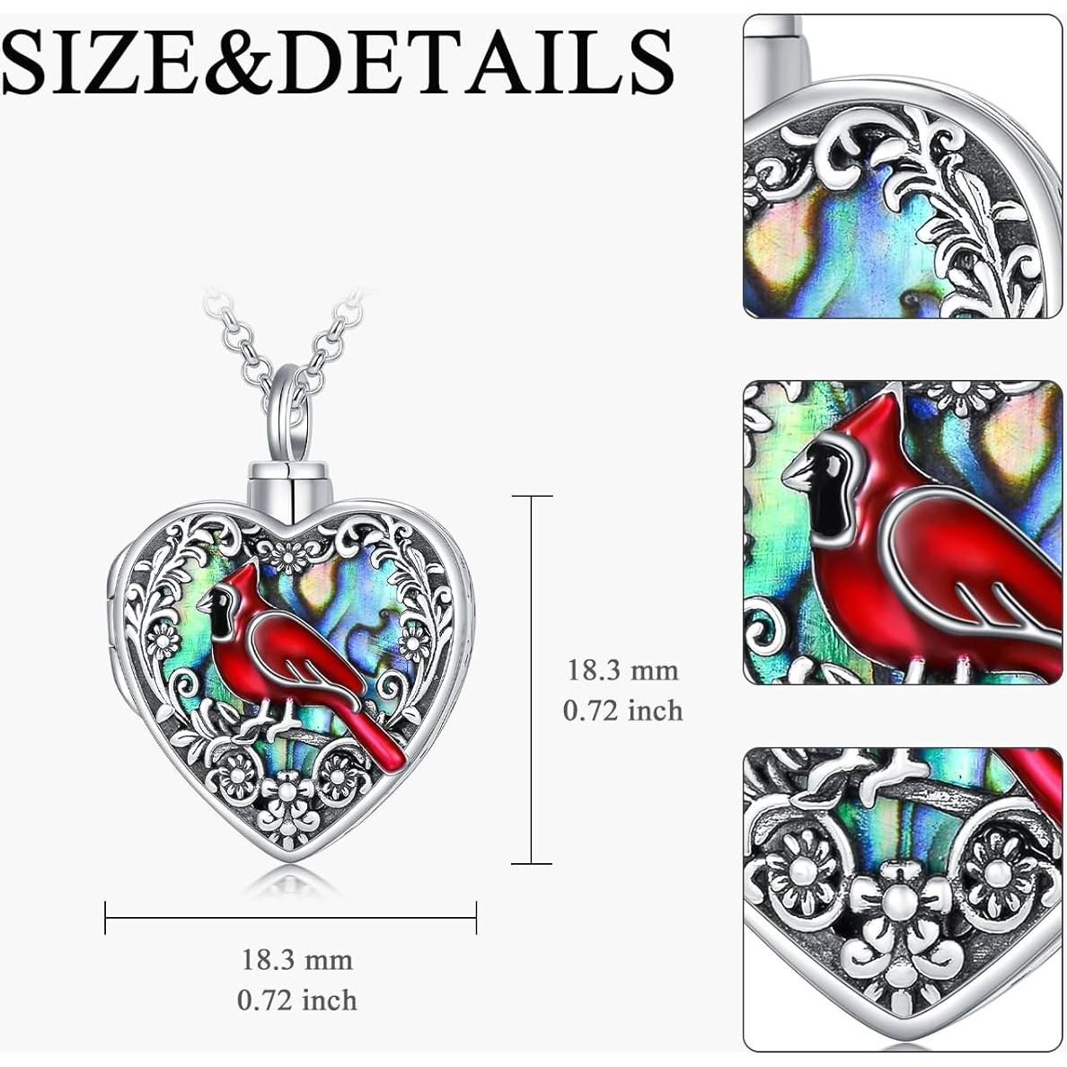 Collar Locket de Corazón para Cenizas y Fotos MEIDERBO Plata 925