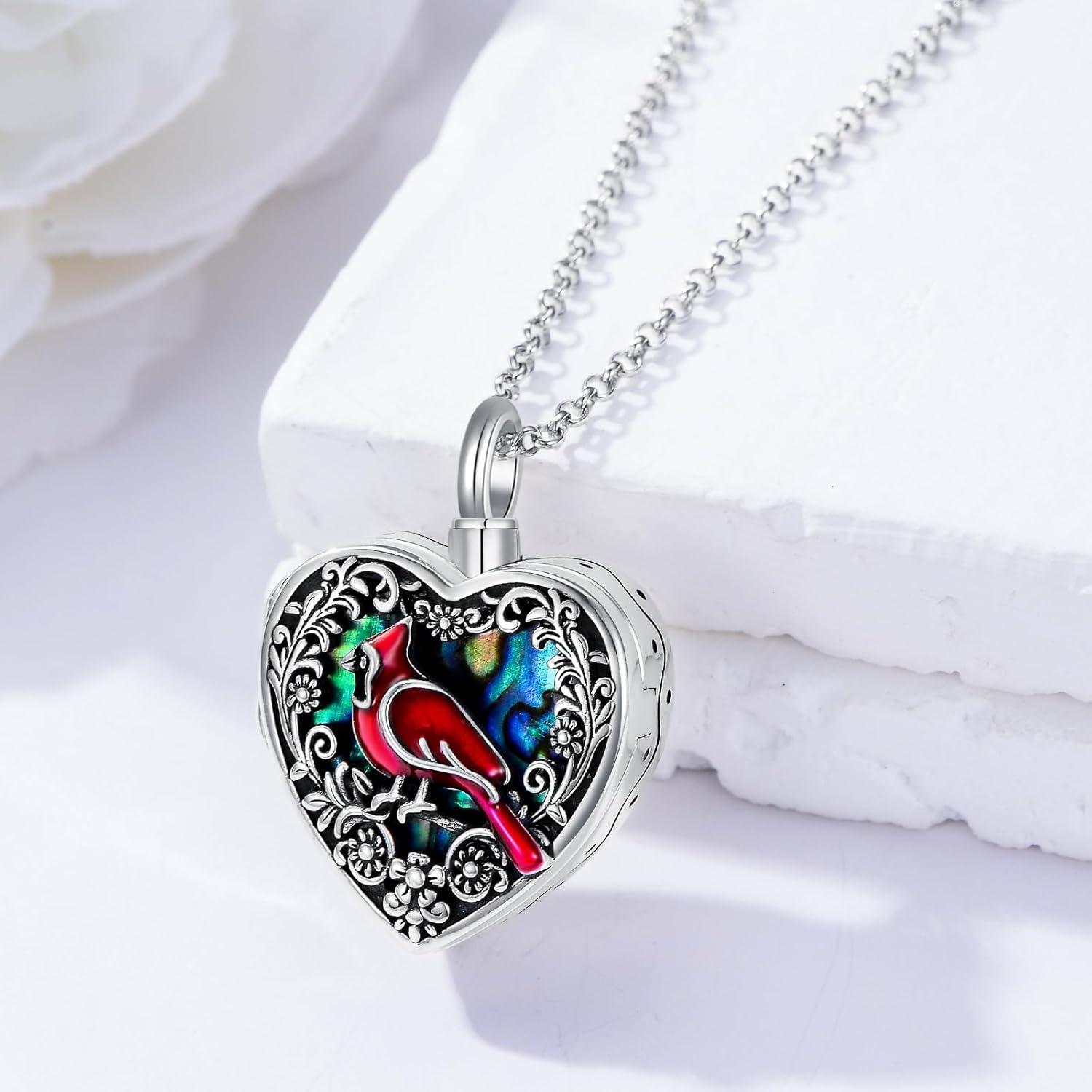 Collar Locket de Corazón para Cenizas y Fotos MEIDERBO Plata 925