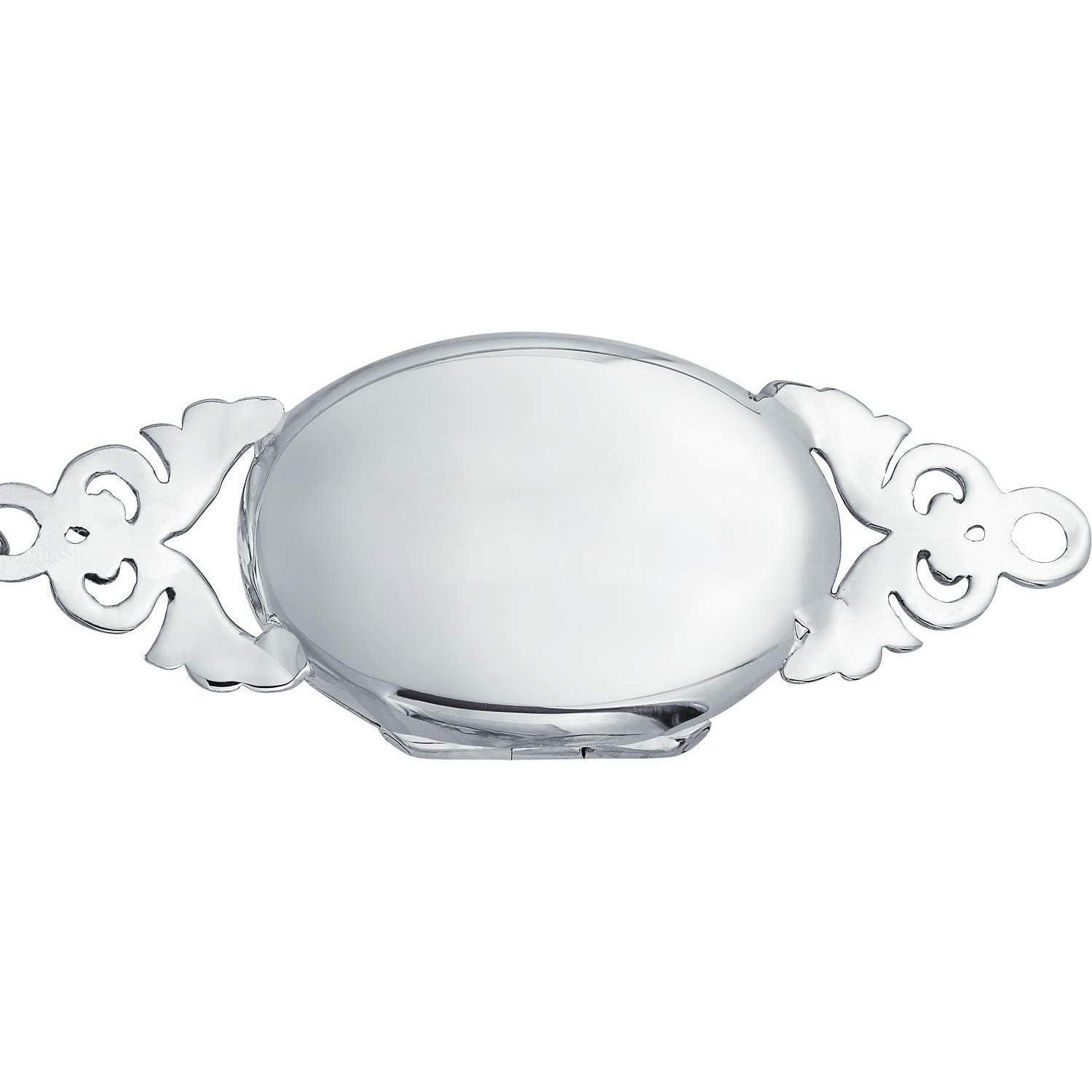 Brazalete de Medallón Vintage Personalizado Bling Jewelry Plata