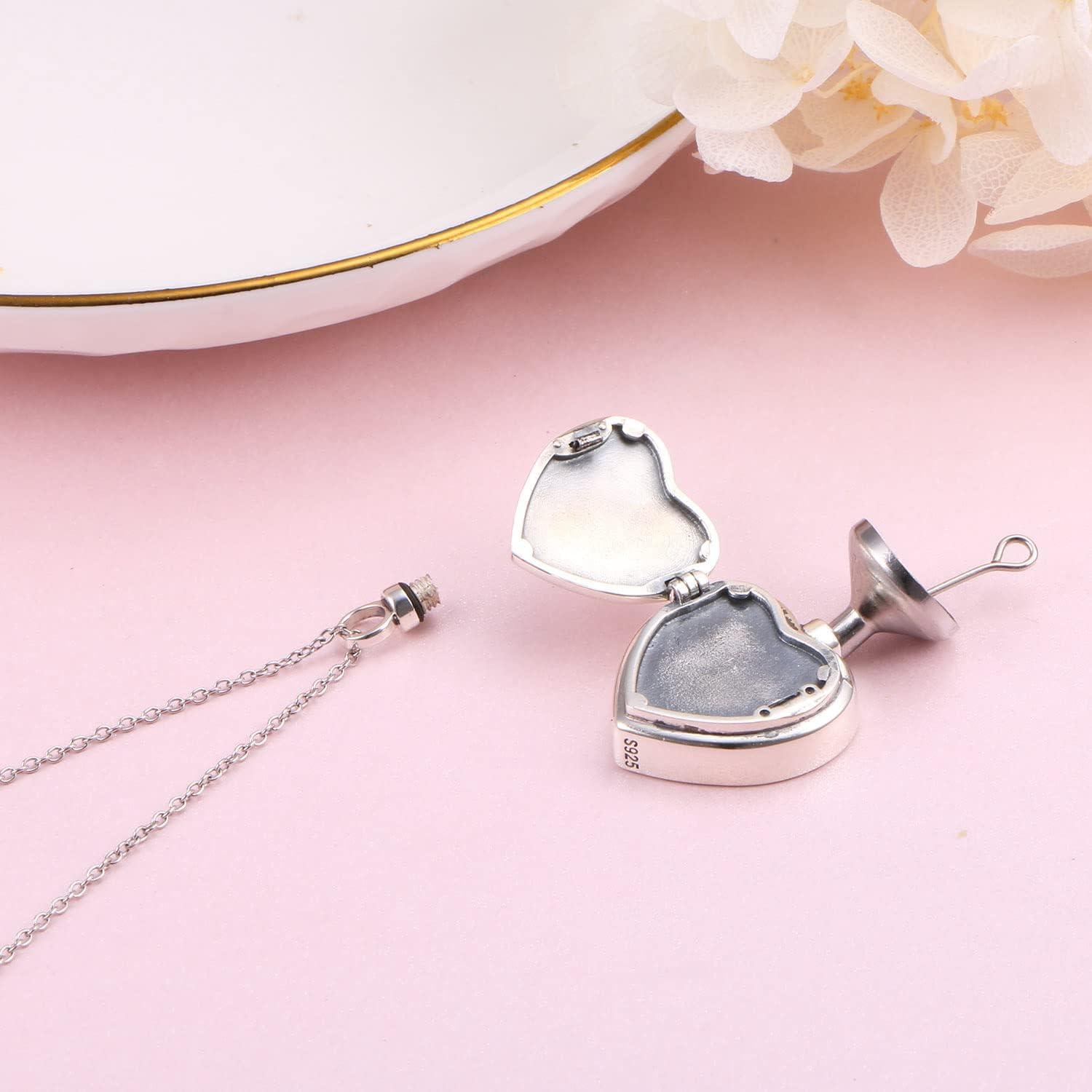 Collar de Urna de Filigrana Yearace en Plata de Ley para Cenizas