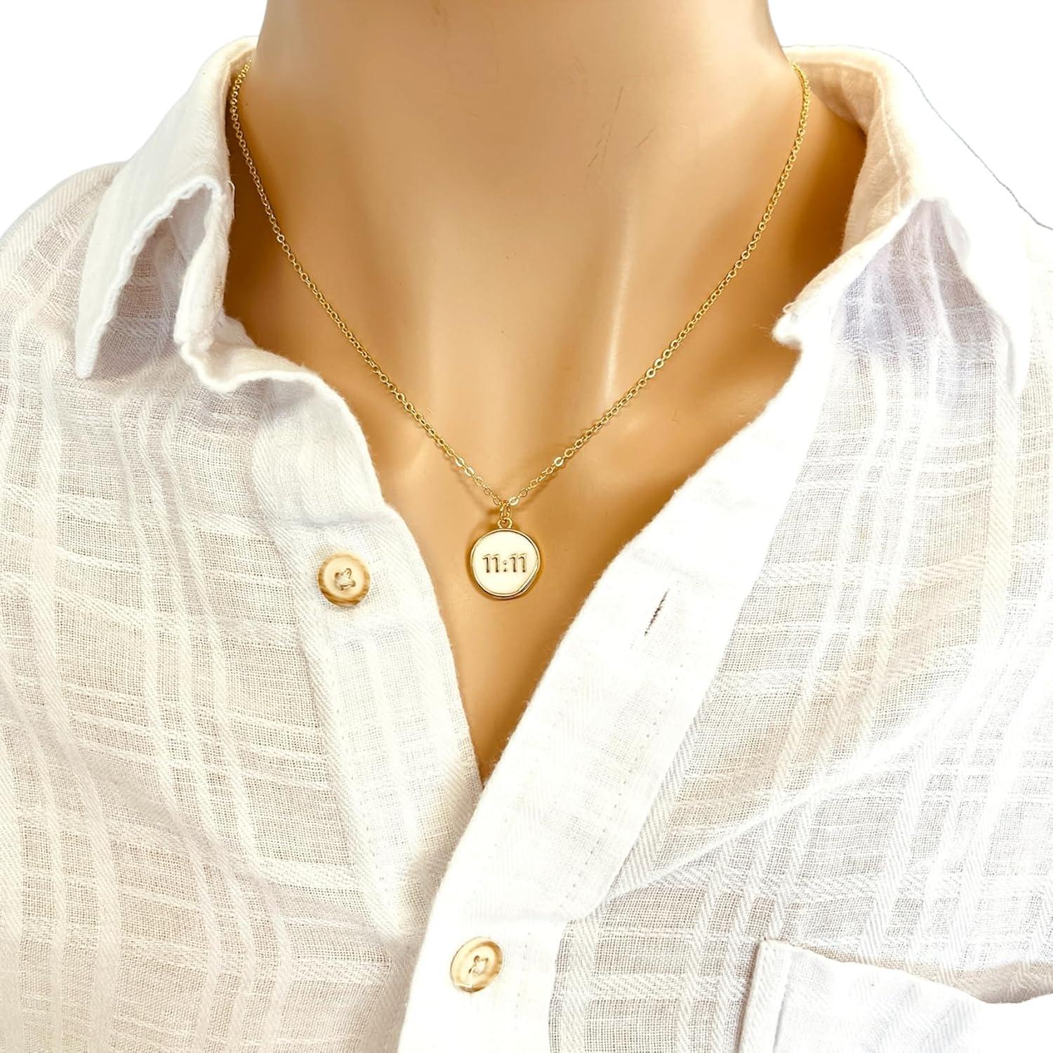 Collar de moneda dorada 11:11 para mujeres - UMBRELLALABORATORY