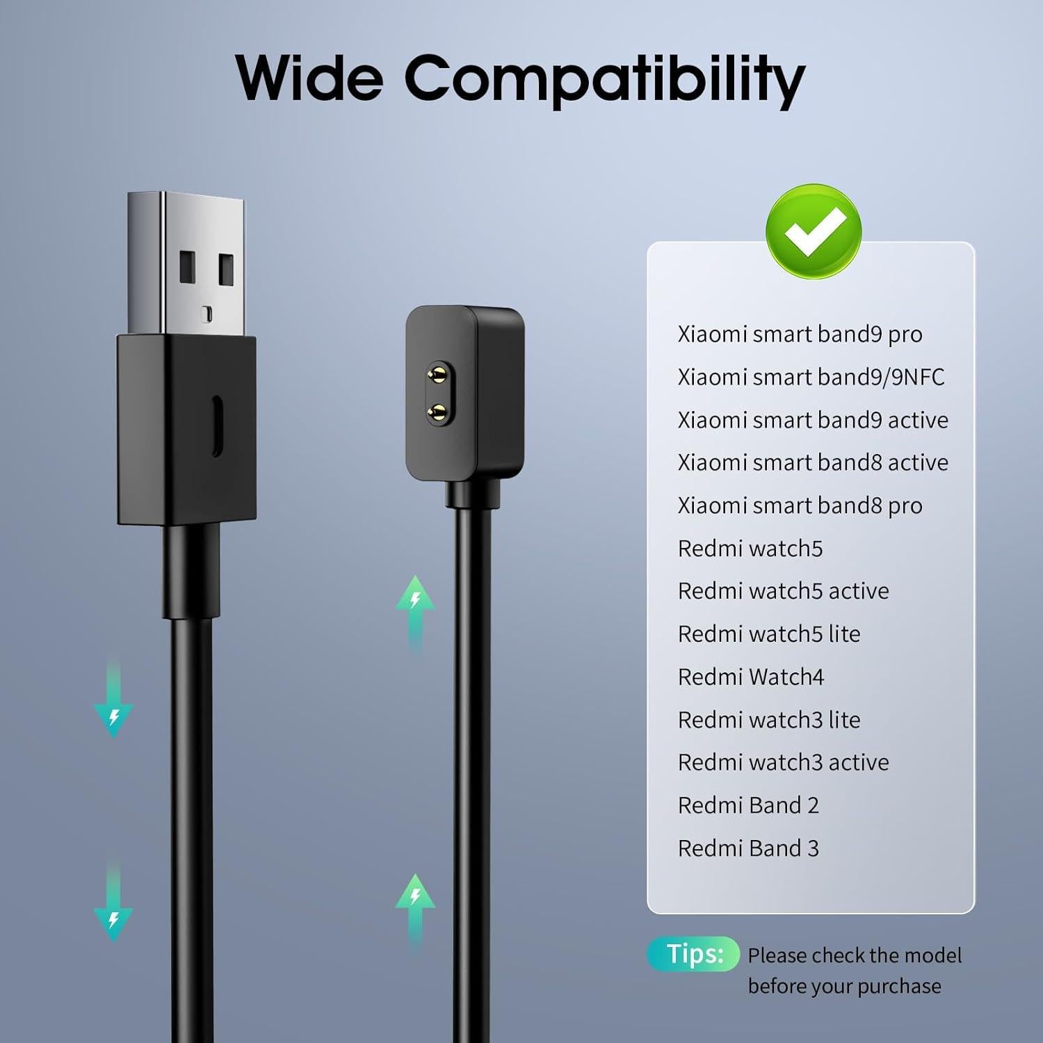 Cargador TiMOVO para Xiaomi Smart Band 9/8/Pro, 100 cm