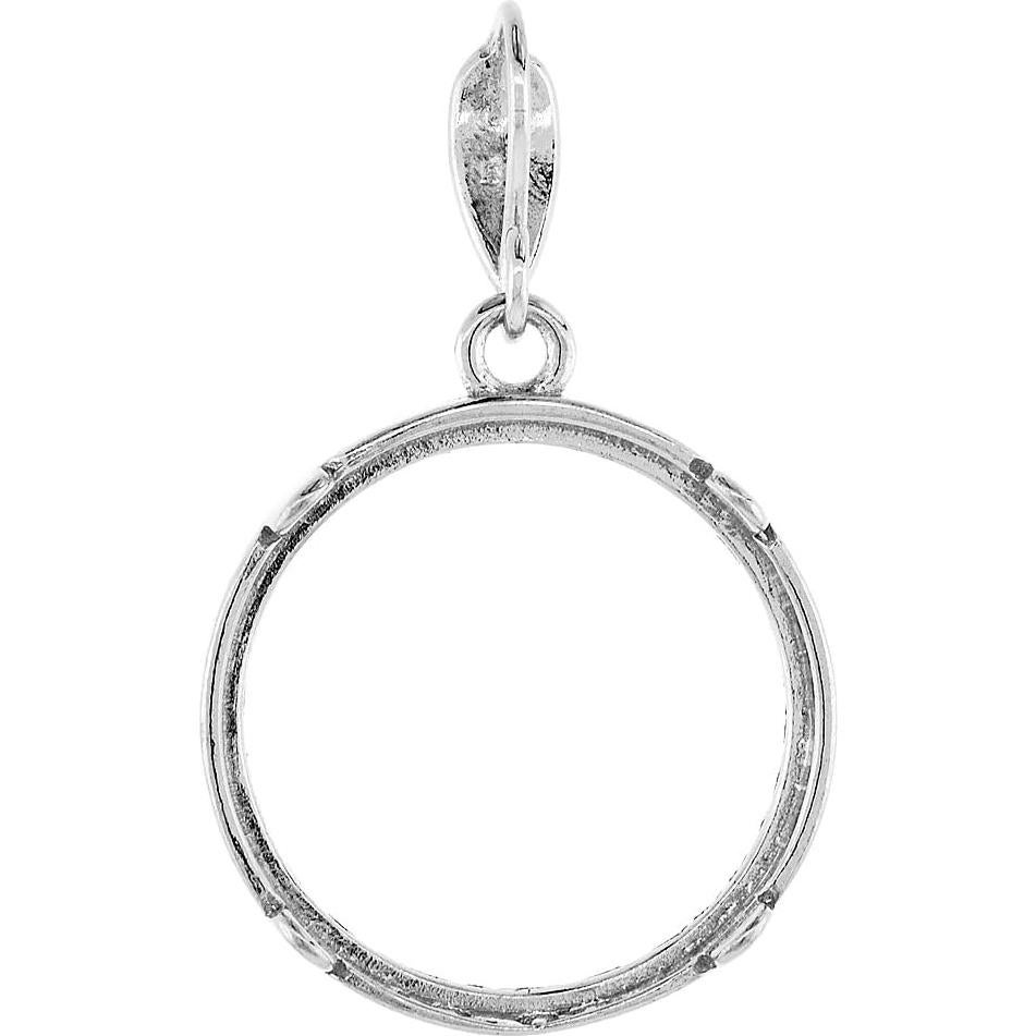 Bezel de Moneda de Plata Esterlina 19 mm con Corte de Diamante