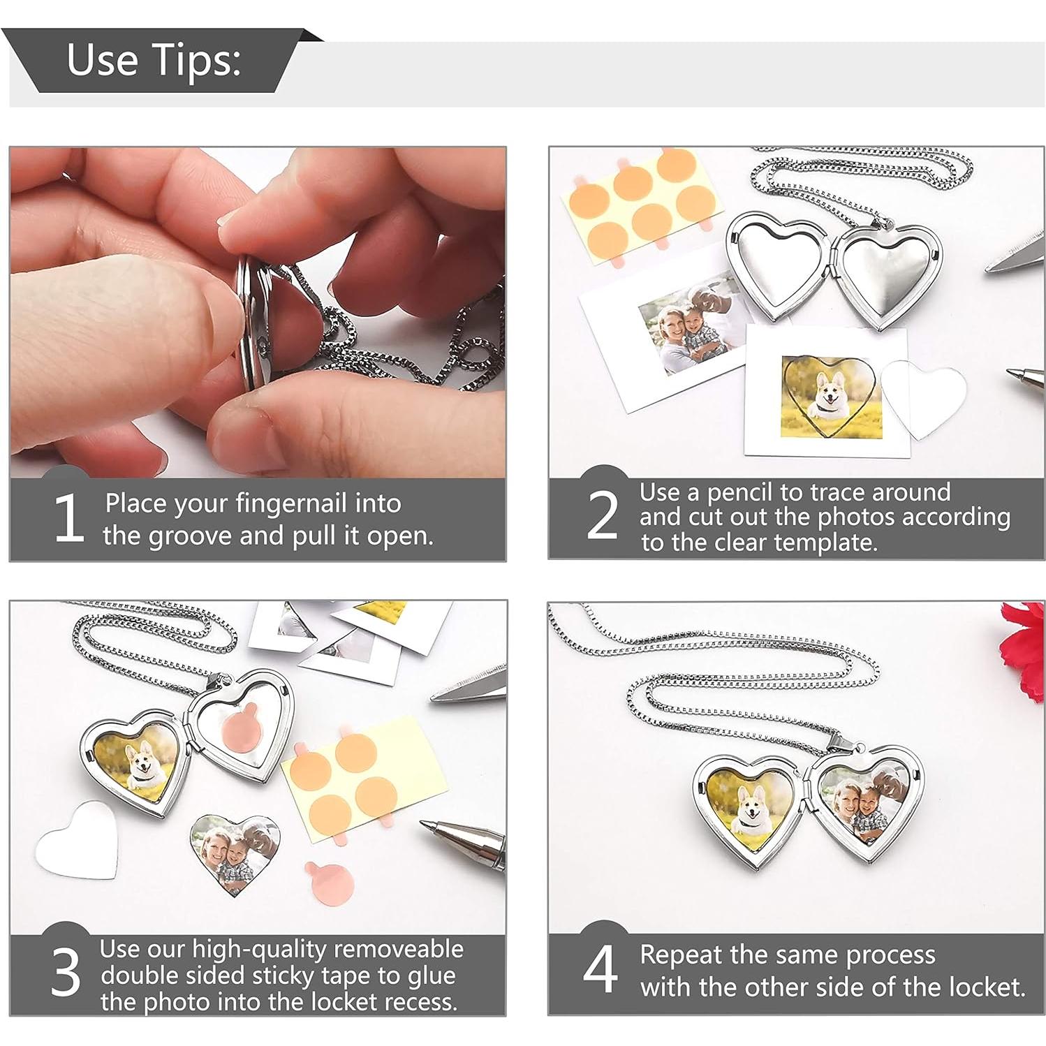 Collar medallón corazón Goking con letra S y fotos