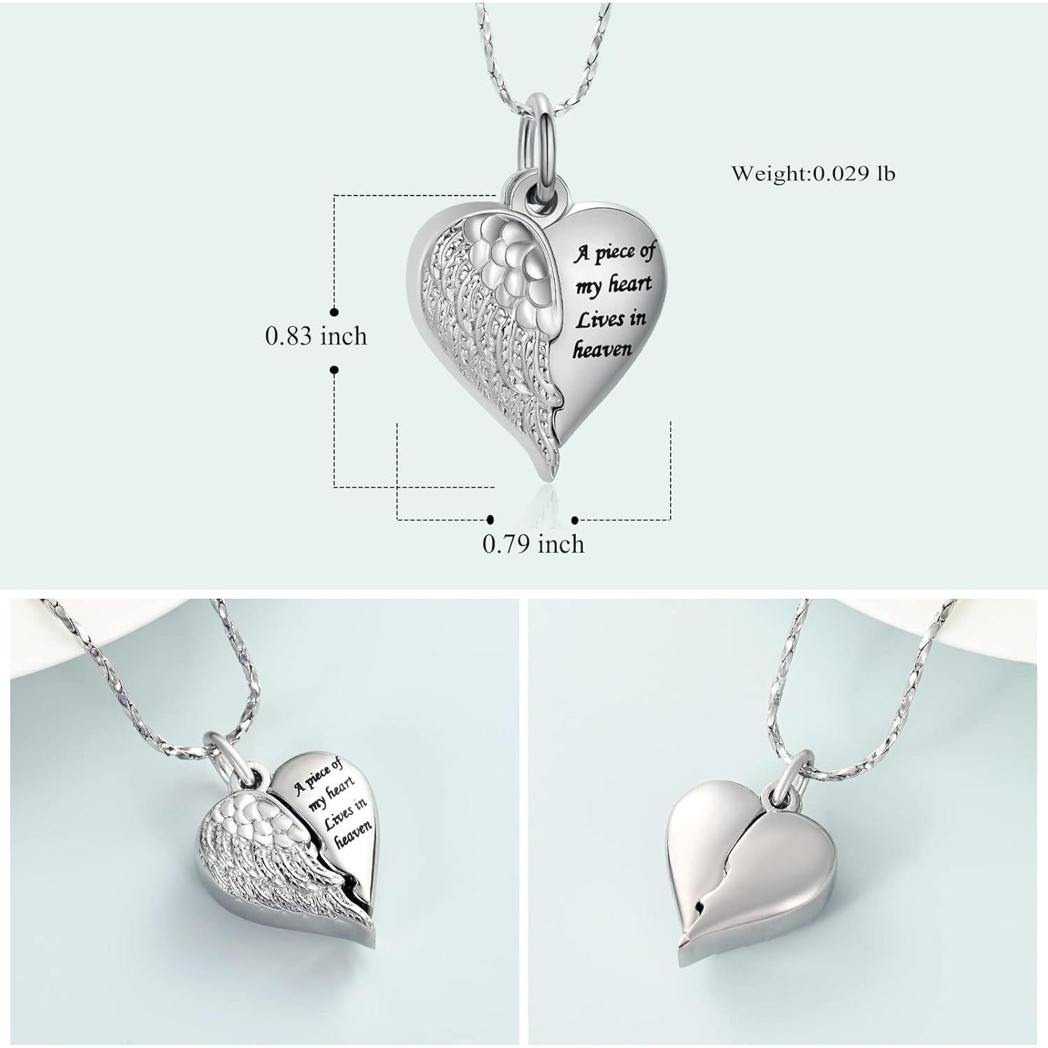 Collar de Urna de Cremación Imrsanl con Colgante Corazón