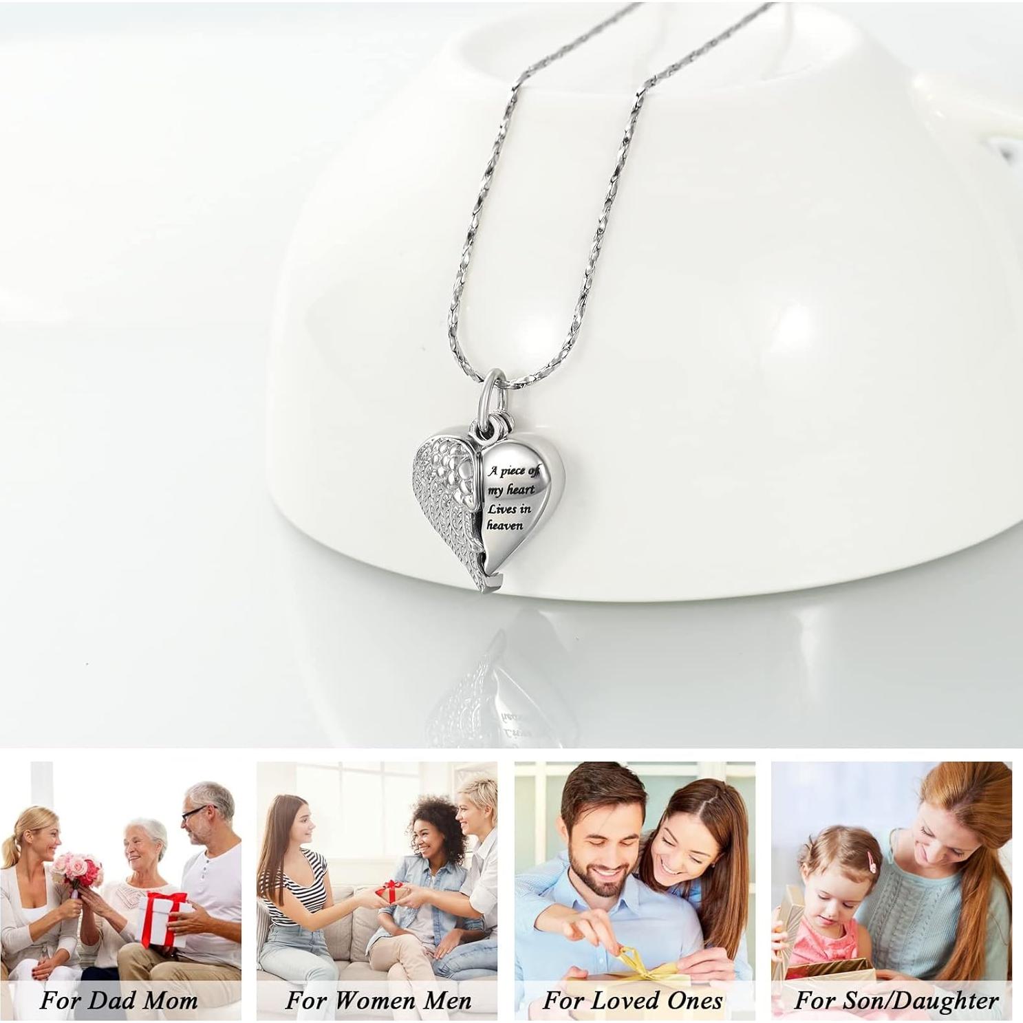 Collar de Urna de Cremación Imrsanl con Colgante Corazón