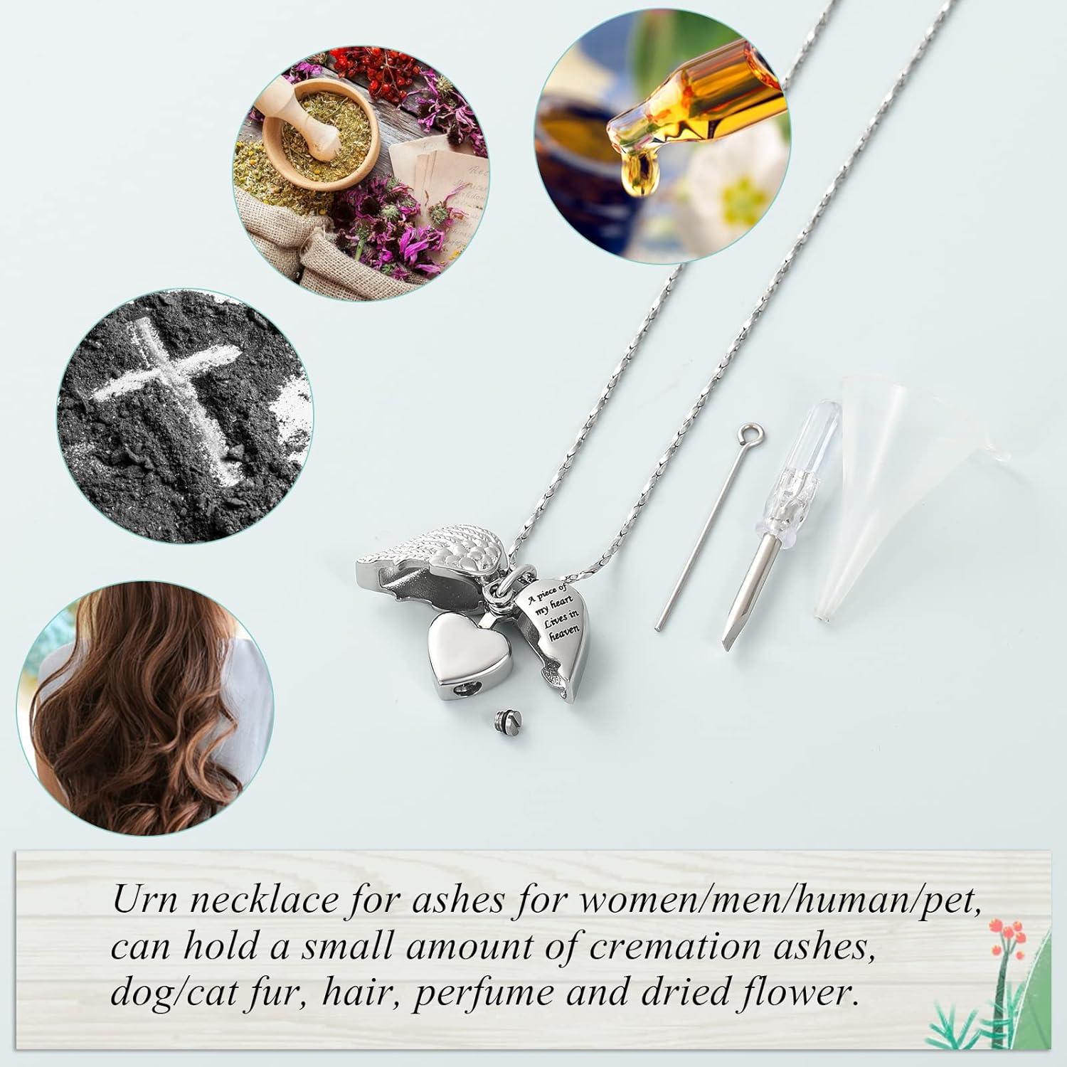 Collar de Urna de Cremación Imrsanl con Colgante Corazón
