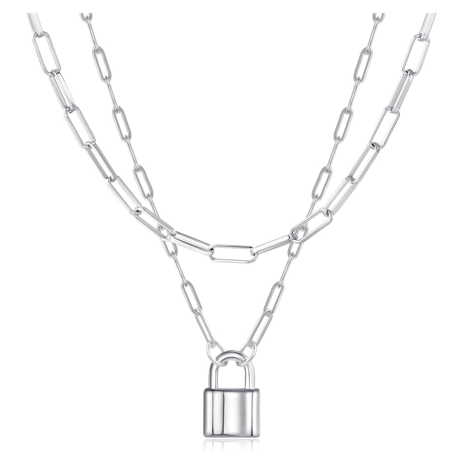 Collar de Candado Baño de Oro 14K BoutiqueLovin para Mujeres 35.56 cm