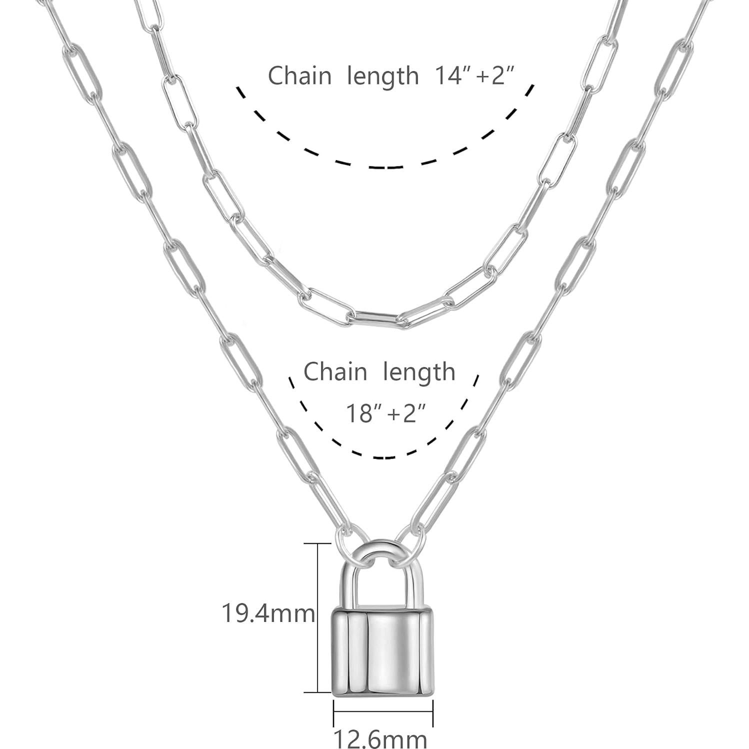 Collar de Candado Baño de Oro 14K BoutiqueLovin para Mujeres 35.56 cm