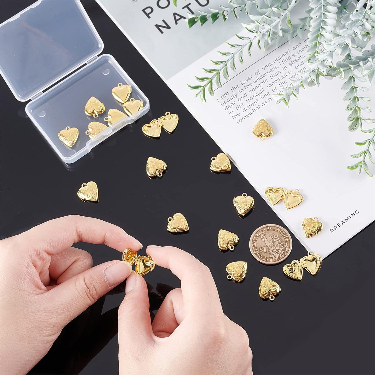 20 Colgantes de Corazón Dorado PH PandaHall para DIY Joyería