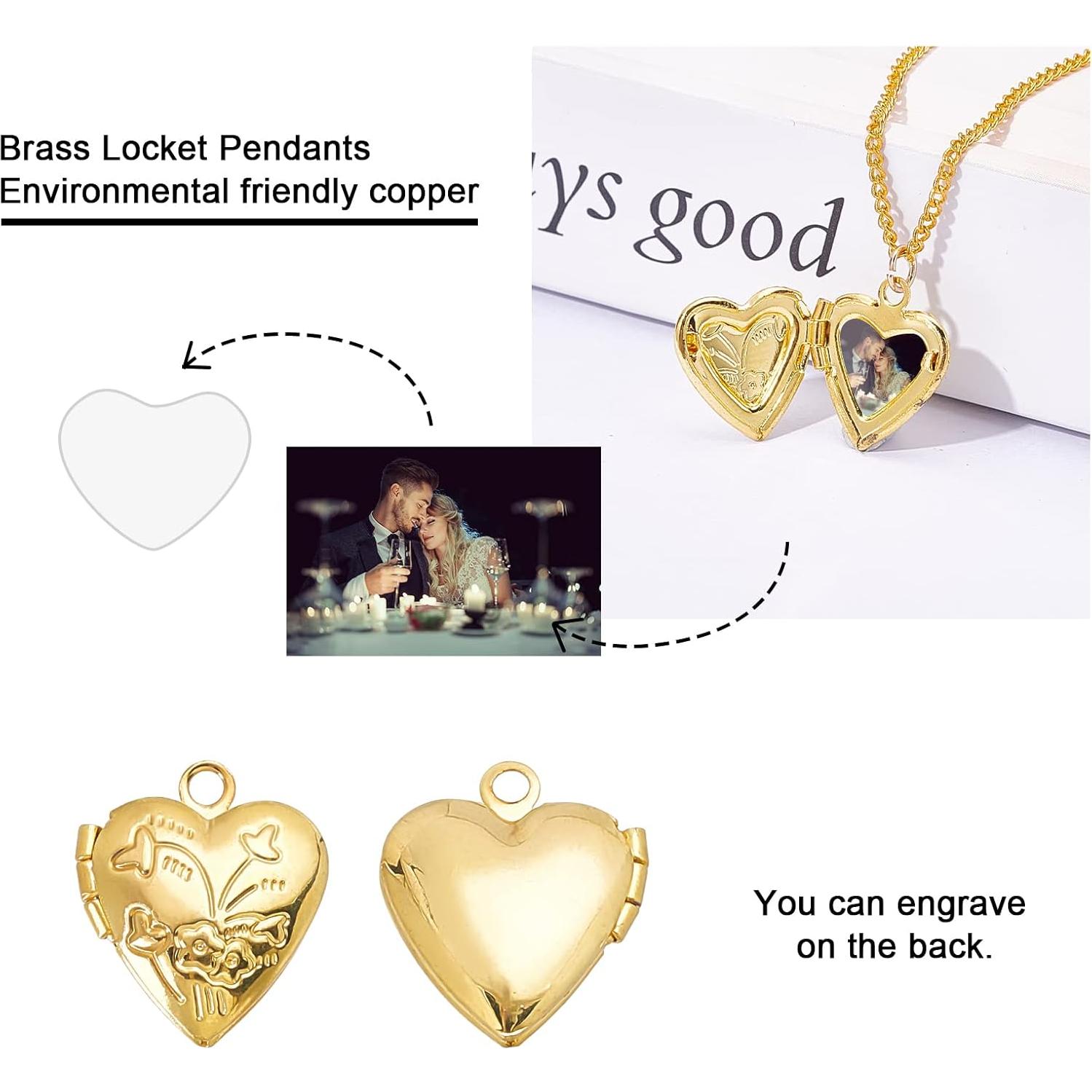 20 Colgantes de Corazón Dorado PH PandaHall para DIY Joyería