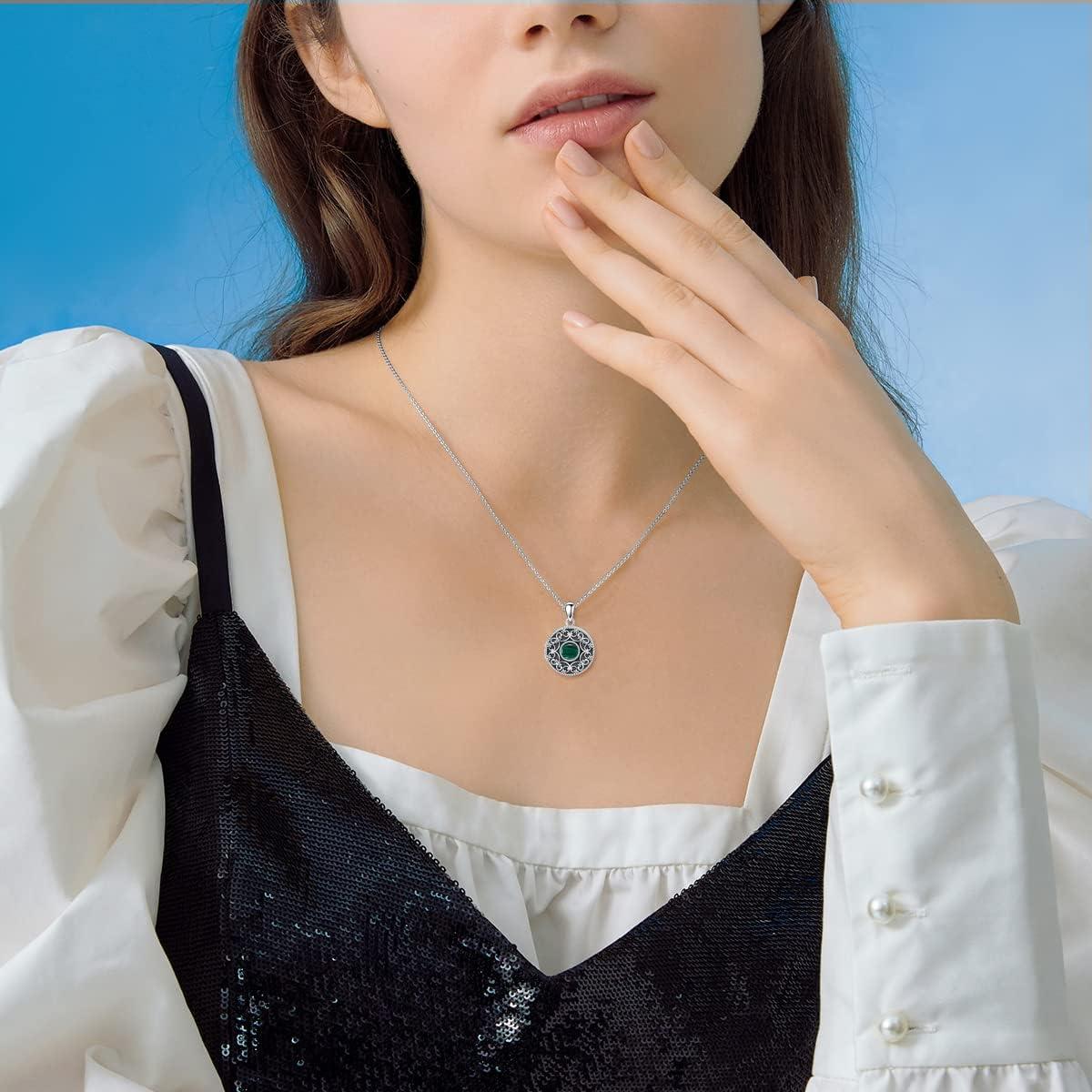 Collar de Medallón de Plata Esterlina 925 para 2 Fotos