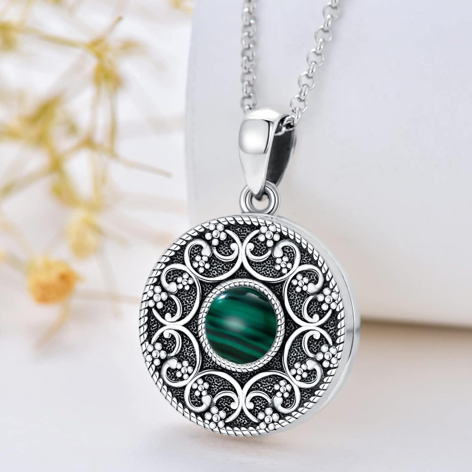 Collar de Medallón de Plata Esterlina 925 para 2 Fotos