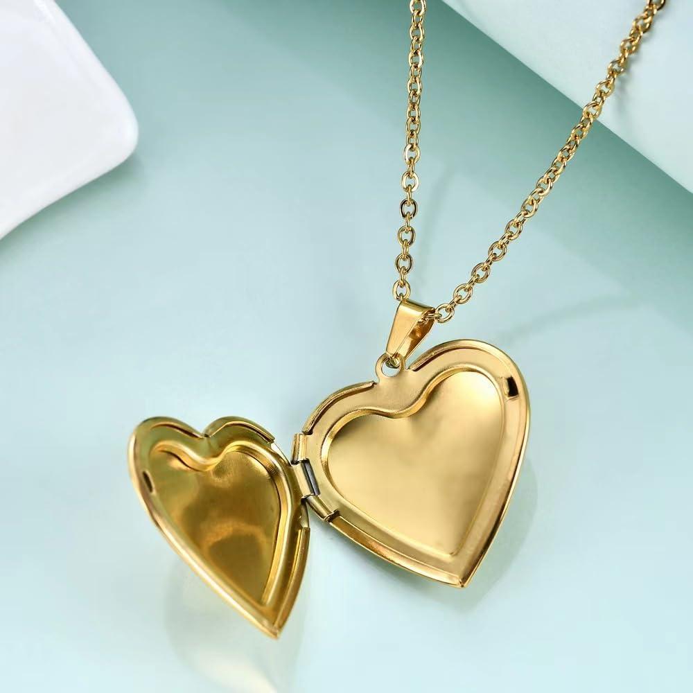 Collar Locket Corazón Abierto KunBead 50 cm Acero Inoxidable