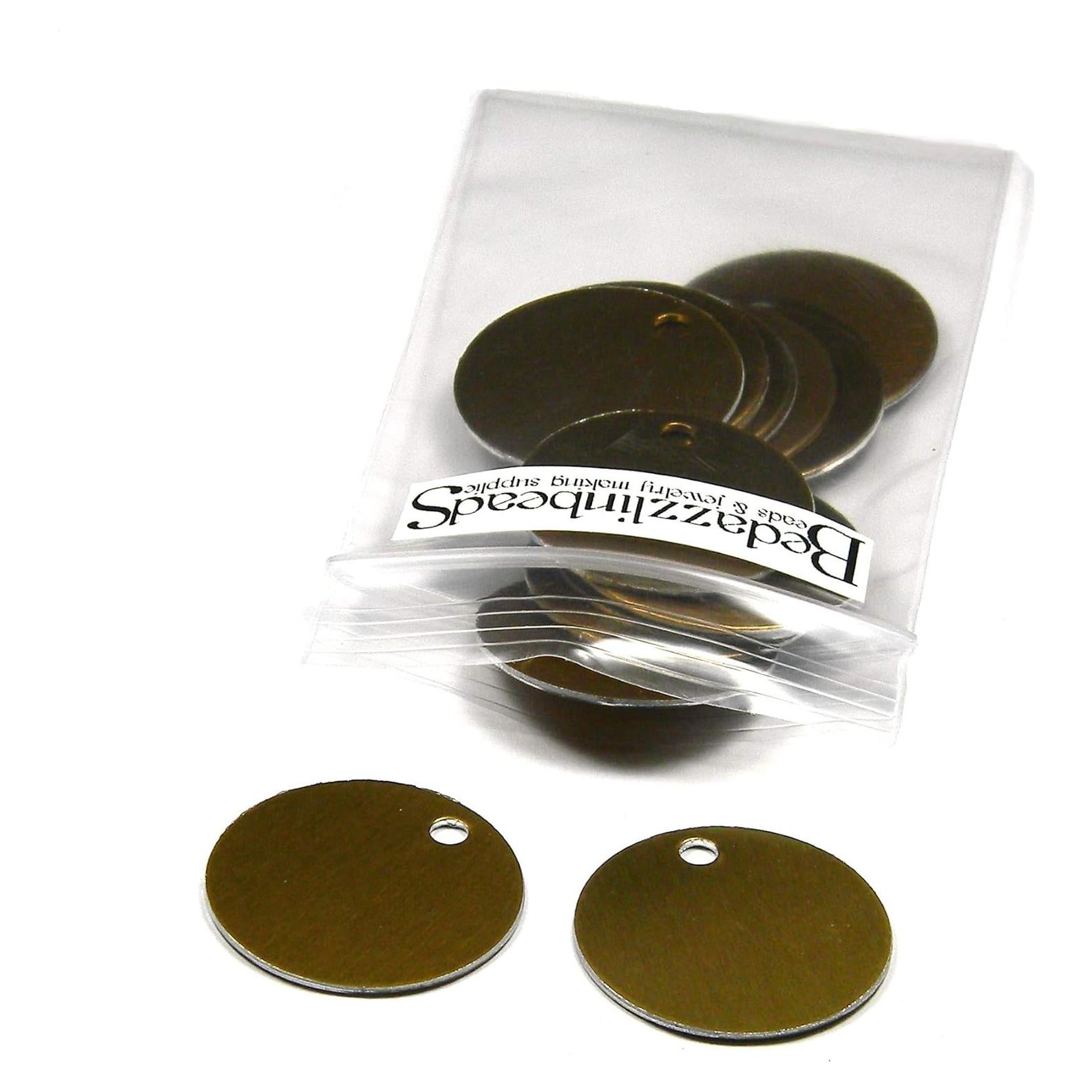 20 Monedas Planas de Aluminio Anodizado Bedazzlinbeads 25mm