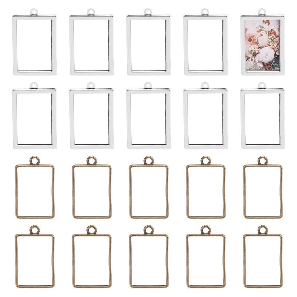 OLYCRAFT 20 Piezas Abrazaderas para Marco de Foto - Bronce y Plata