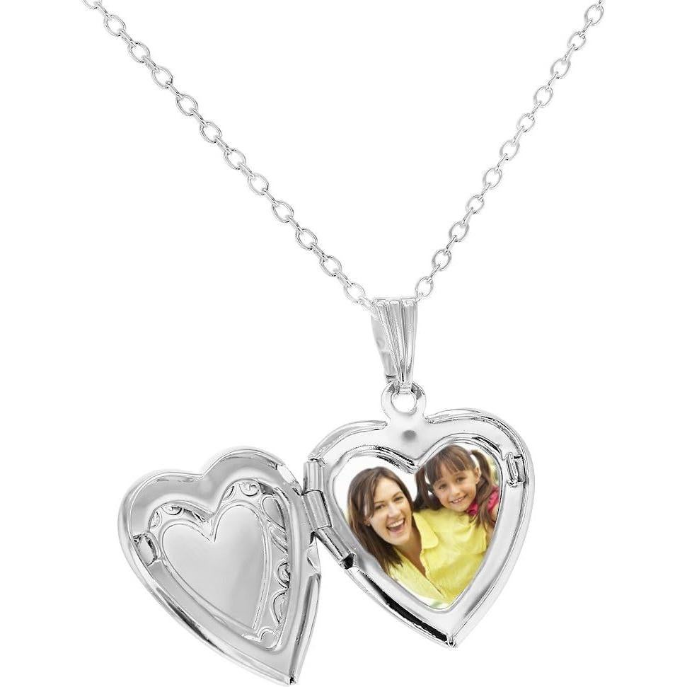 Colgante de Corazón Plateado Joyería In Season 20mm para Niñas