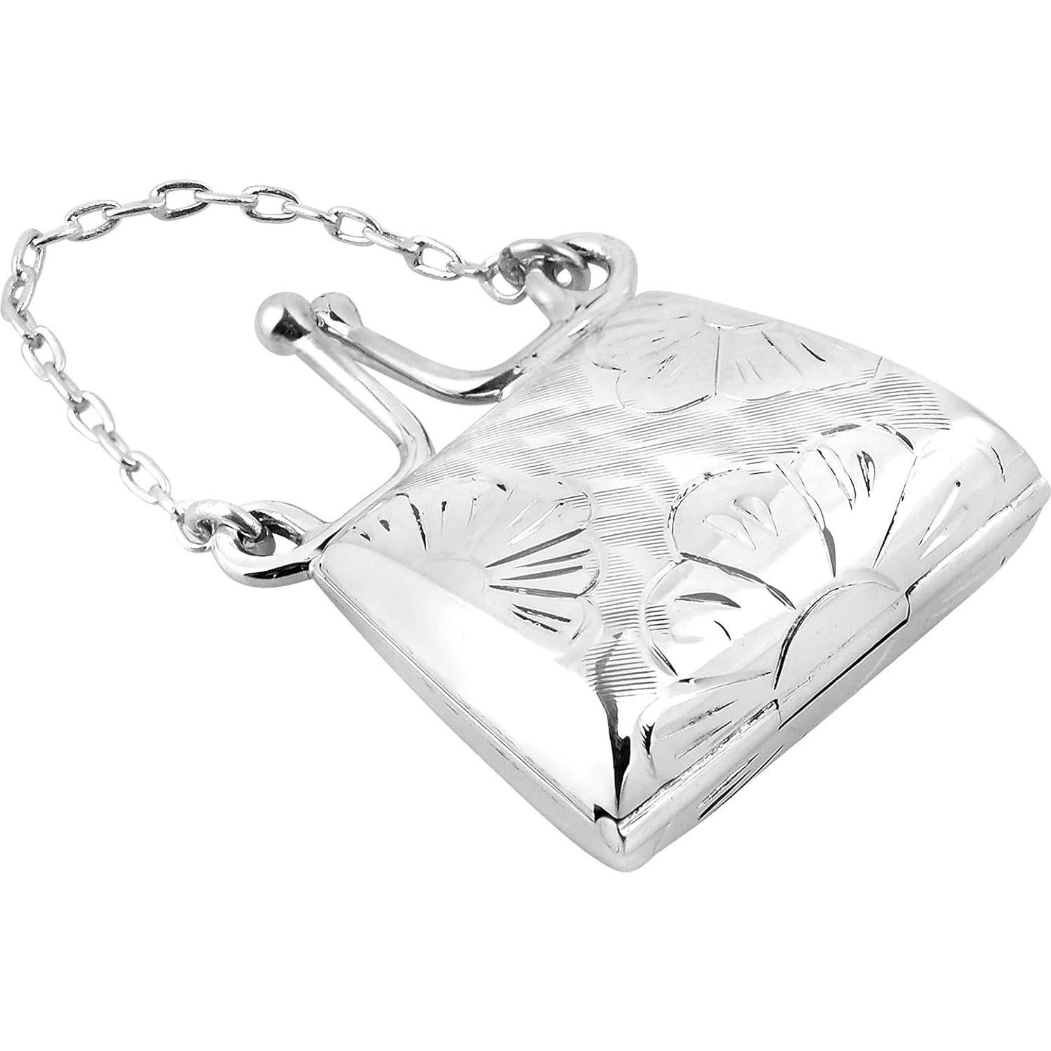 Colgante de Monedero AeraVida en Plata Esterlina Floral 21x26mm