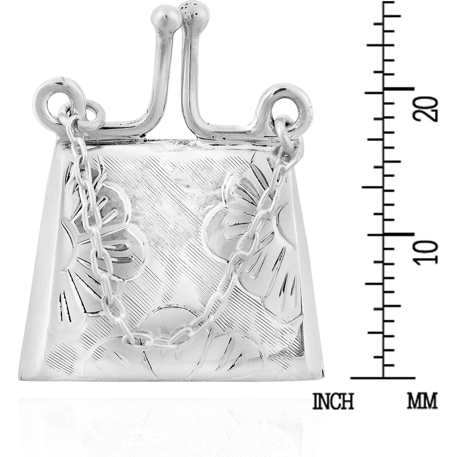 Colgante de Monedero AeraVida en Plata Esterlina Floral 21x26mm