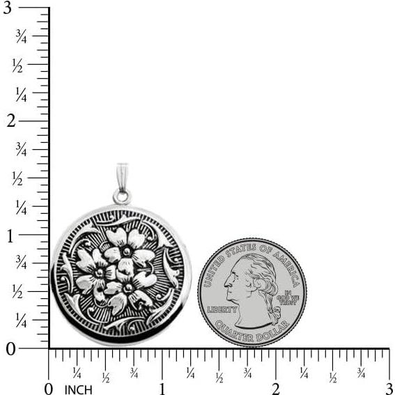 Locket de Foto Redondo Antiguo Plata Esterlina 3.18 cm - PicturesOnGold