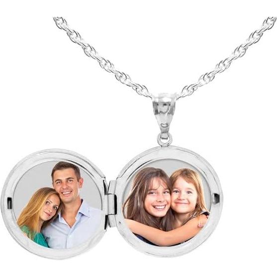 Locket de Foto Redondo Antiguo Plata Esterlina 3.18 cm - PicturesOnGold