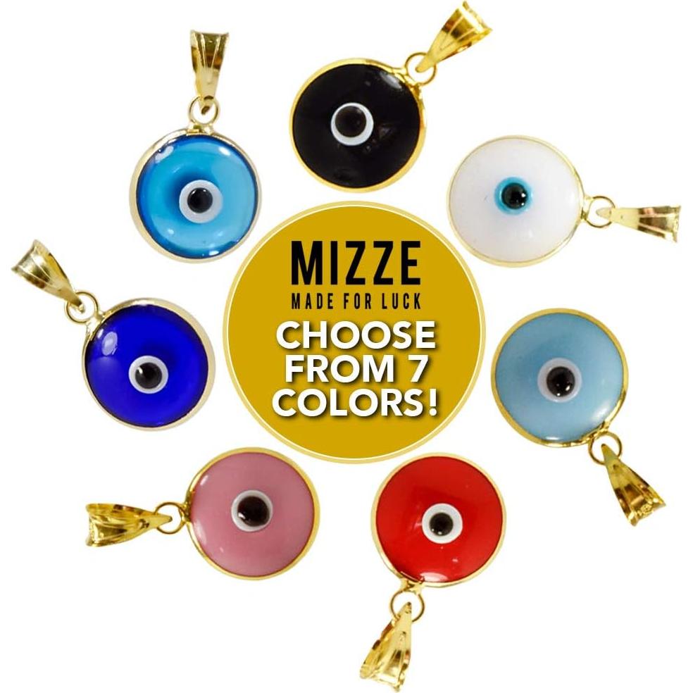 Colgante Ojo Maligno MIZZE Plata Esterlina 925 Baño Oro 10mm