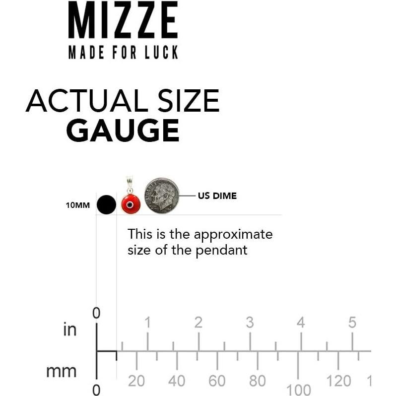 Colgante Ojo Maligno MIZZE Plata Esterlina 925 Baño Oro 10mm