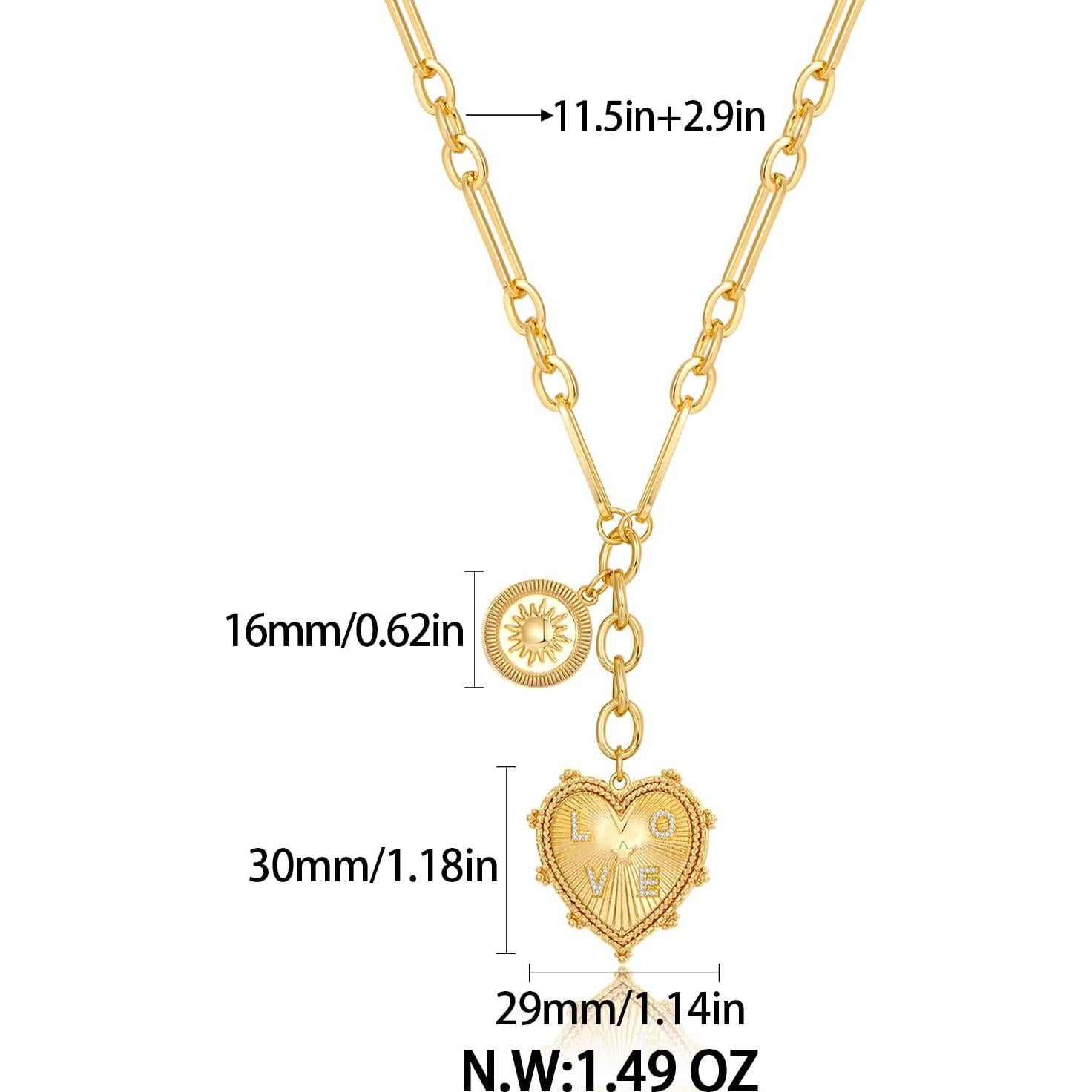 Collar Choker de Oro 18K con Colgante Corazón para Mujeres