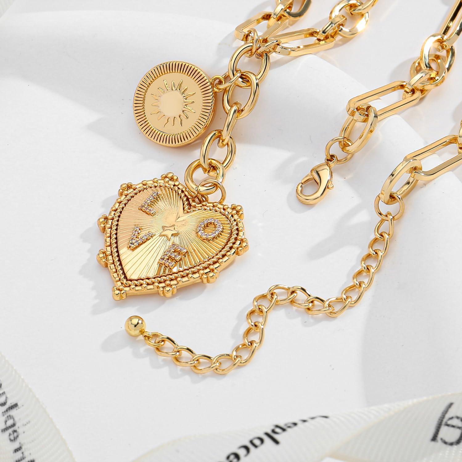 Collar Choker de Oro 18K con Colgante Corazón para Mujeres