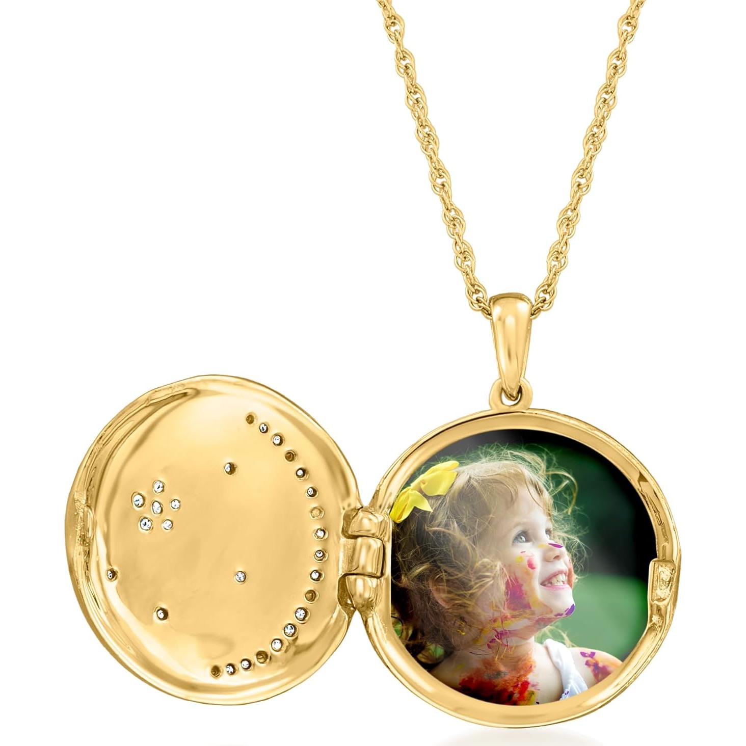 Collar de diamante 0.10 ct en oro 18k sobre plata esterlina 45.72 cm