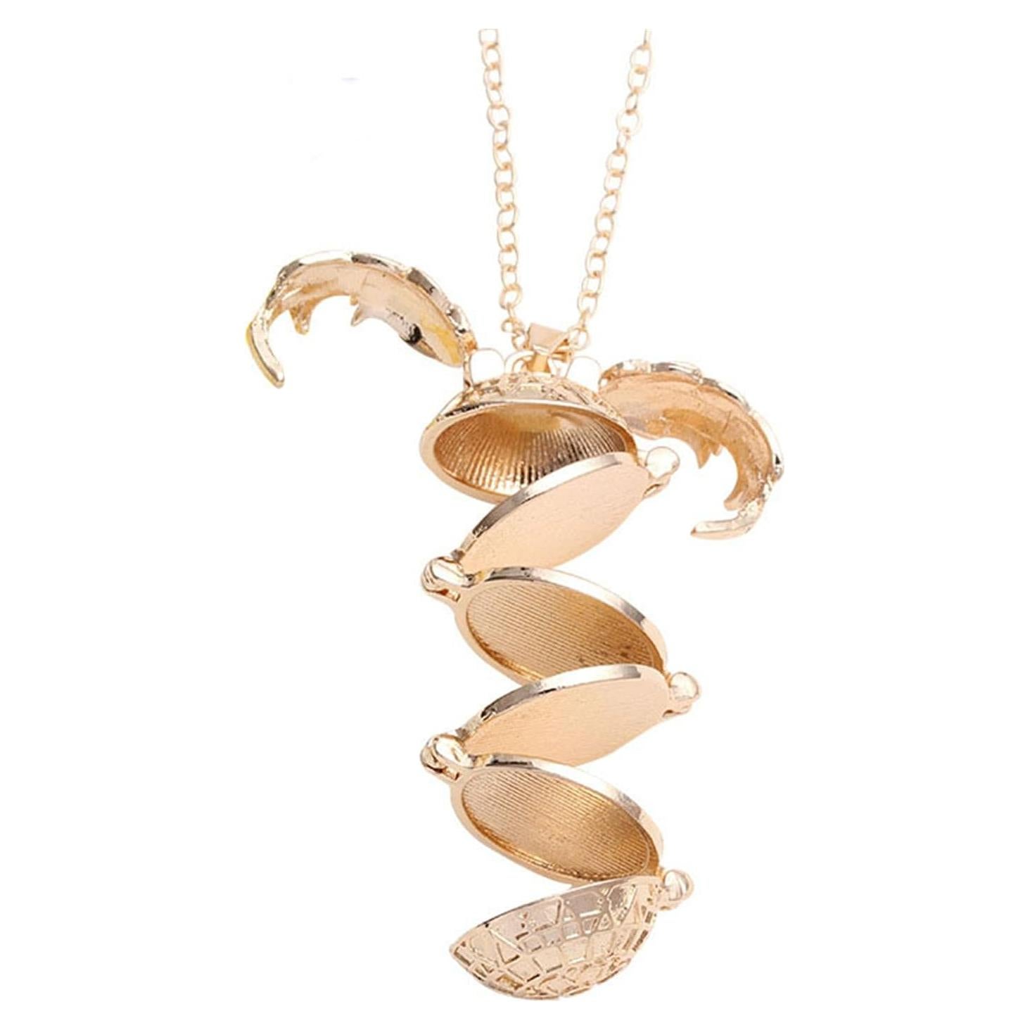 Collar Locket de Foto ONLYJUMP con Alas para Mujeres - Plata y Oro Rosa