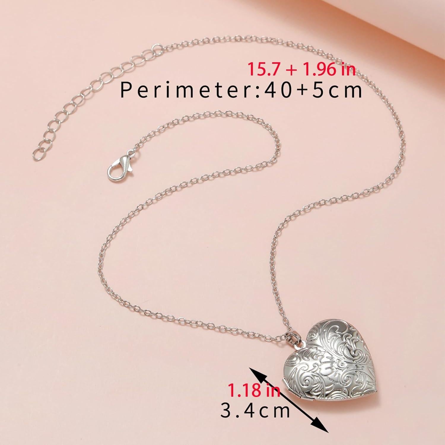 Collar medallón corazón POYAMUSE latón vintage 3.4 cm