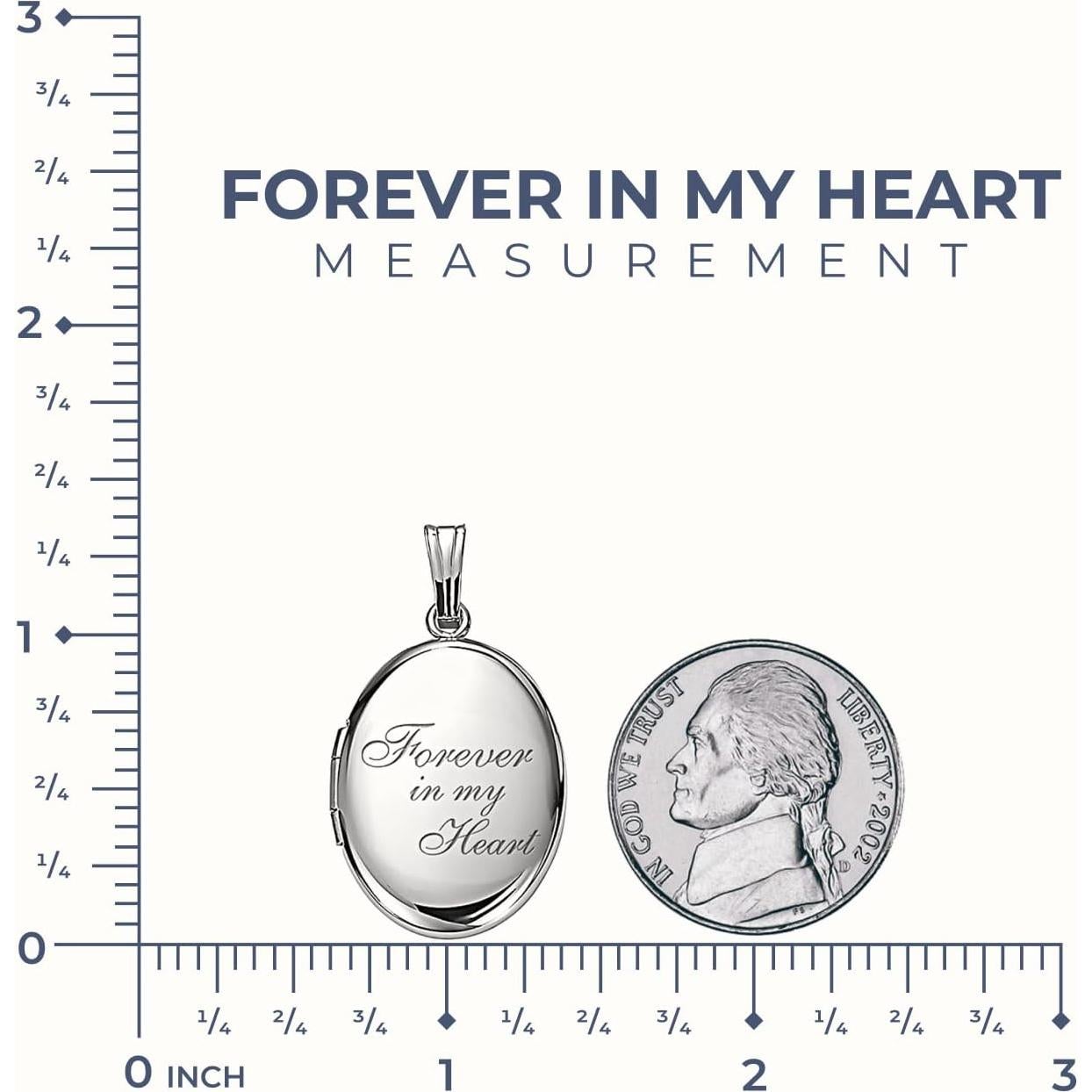 Collar Locket Ovalado Plata Esterlina 1.59x1.90cm Personalizado