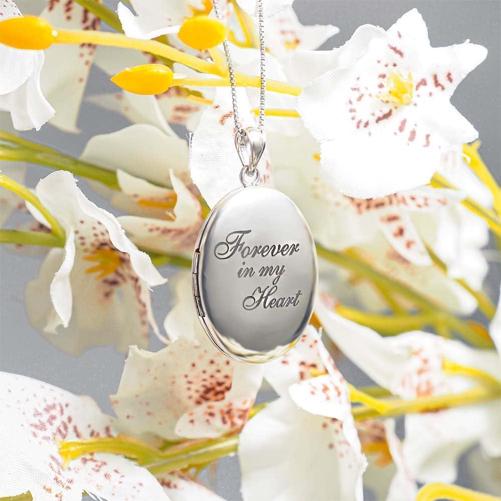 Collar Locket Ovalado Plata Esterlina 1.59x1.90cm Personalizado