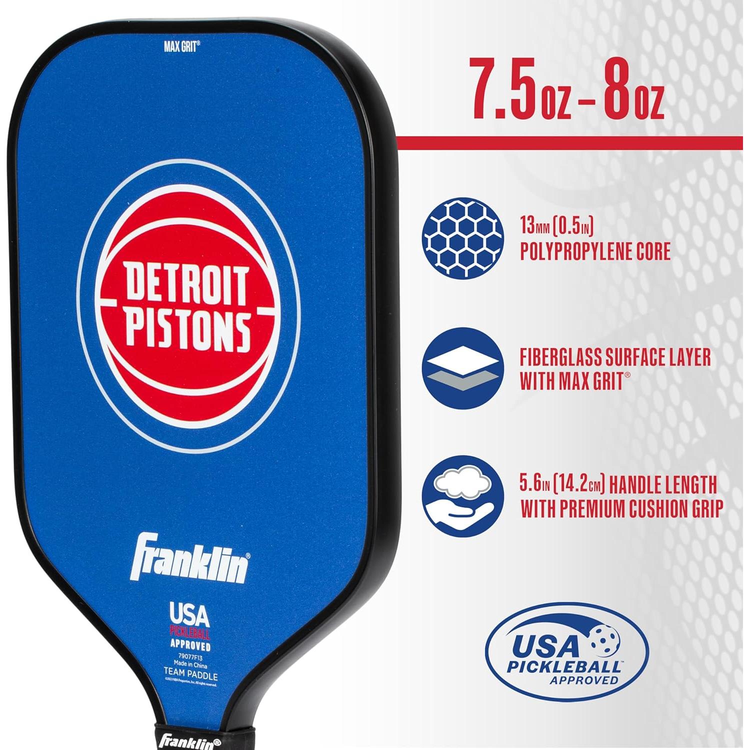 Pala de Pickleball Franklin Sports NBA Detroit Pistons 13mm