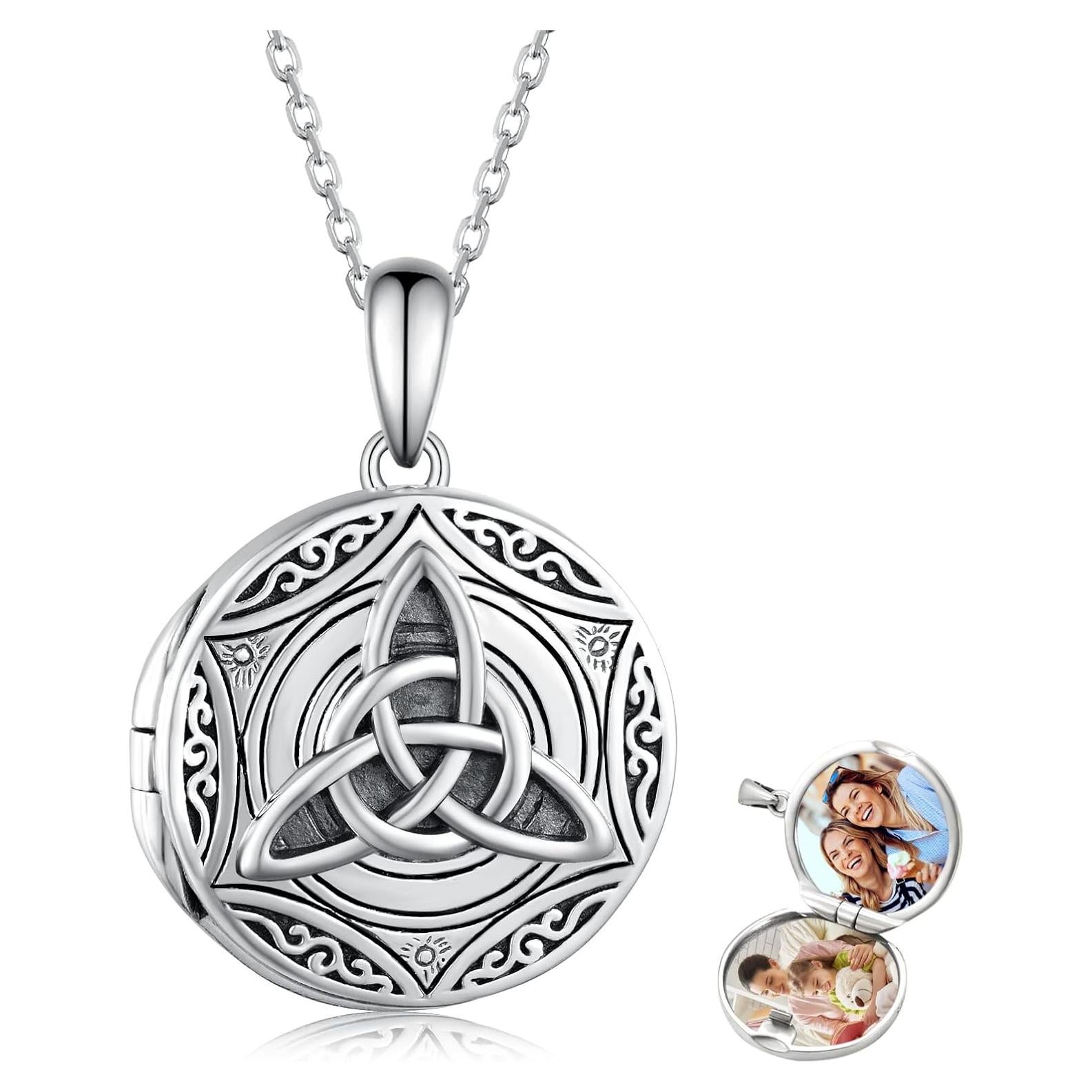 Collar Locket Celta 925 Plata Esterlina con Árbol de la Vida