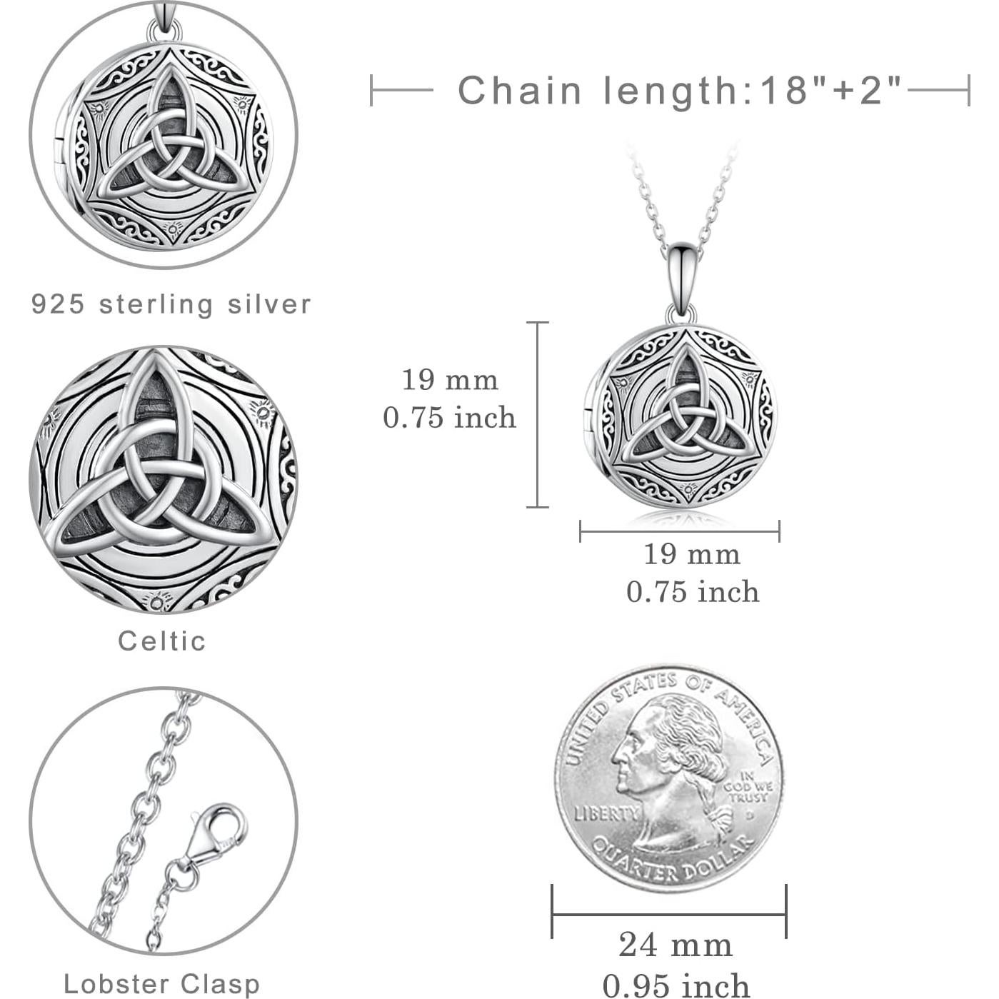 Collar Locket Celta 925 Plata Esterlina con Árbol de la Vida