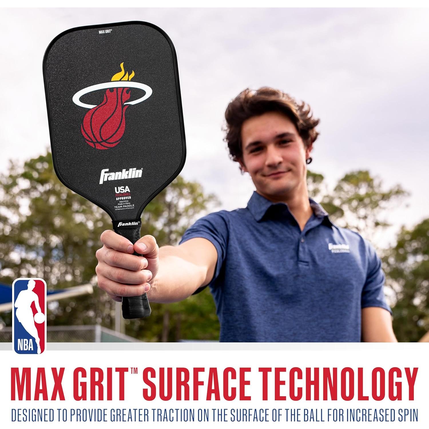 Pala de Pickleball Franklin Sports Miami Heat 13mm MaxGrit