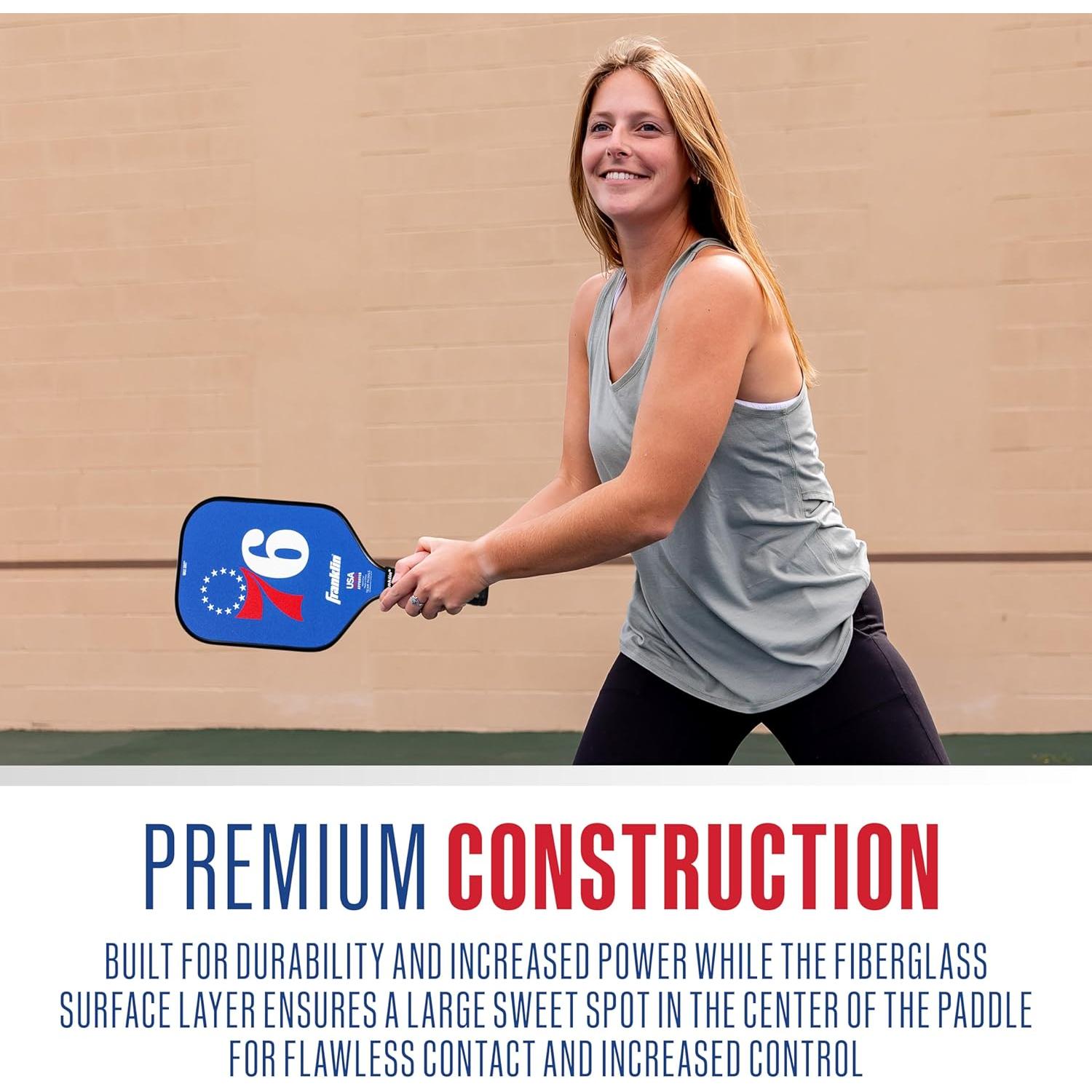 Pala de Pickleball Franklin Sports NBA 76ers 13mm MaxGrit
