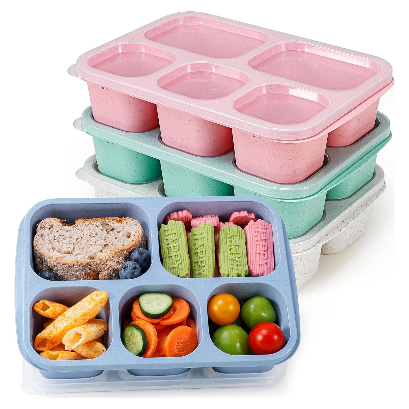 Cajas de Snack Bento Caperci 4 Piezas 5 Compartimentos Sin BPA