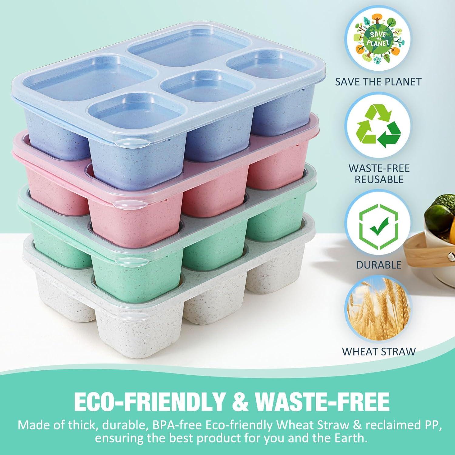 Cajas de Snack Bento Caperci 4 Piezas 5 Compartimentos Sin BPA