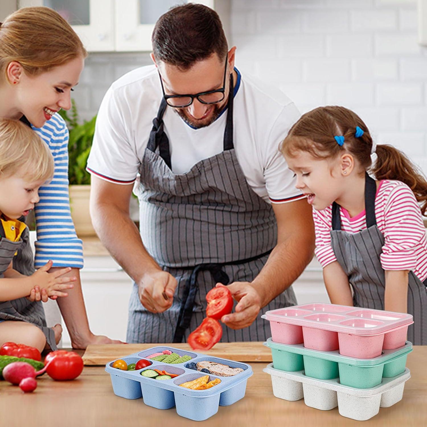 Cajas de Snack Bento Caperci 4 Piezas 5 Compartimentos Sin BPA