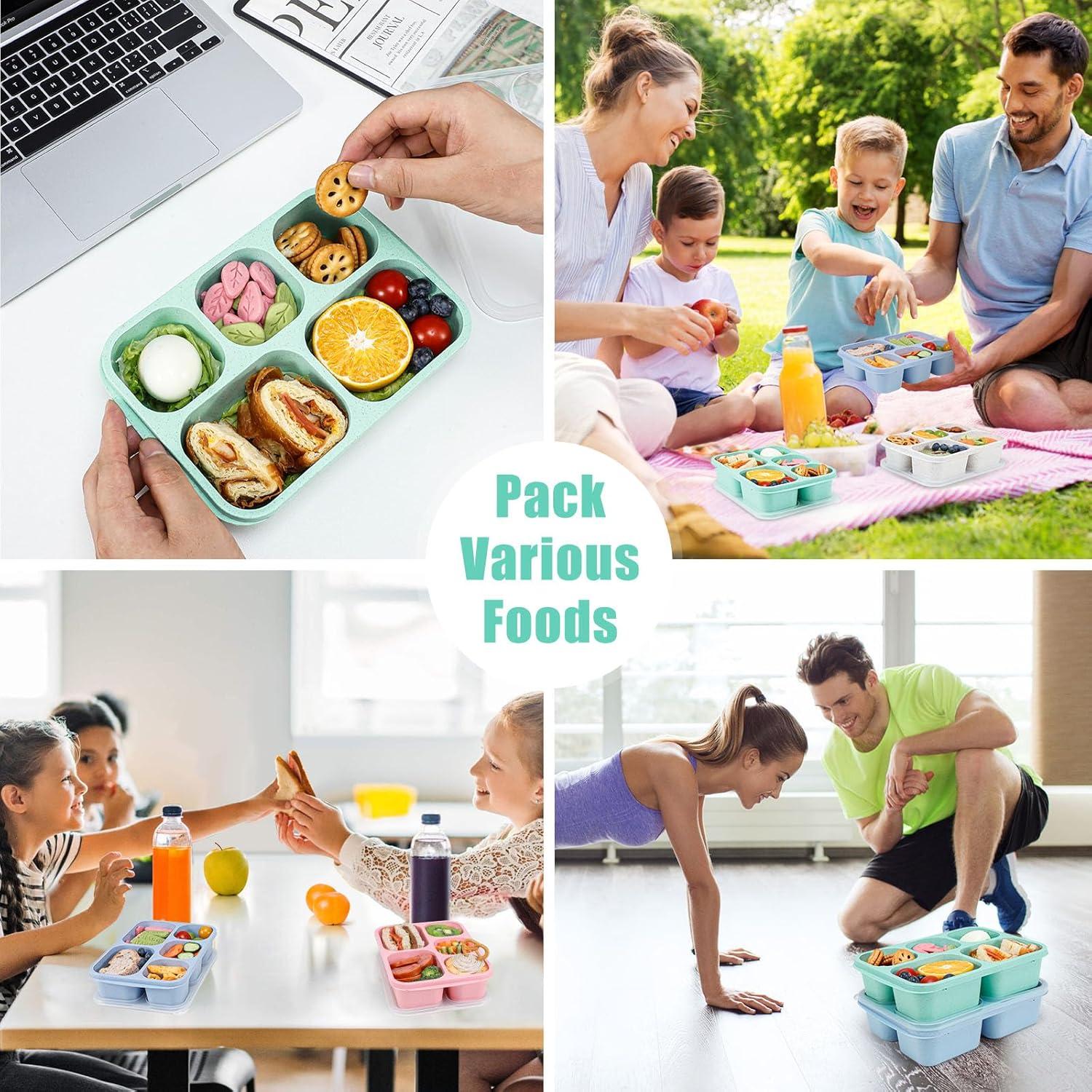 Cajas de Snack Bento Caperci 4 Piezas 5 Compartimentos Sin BPA