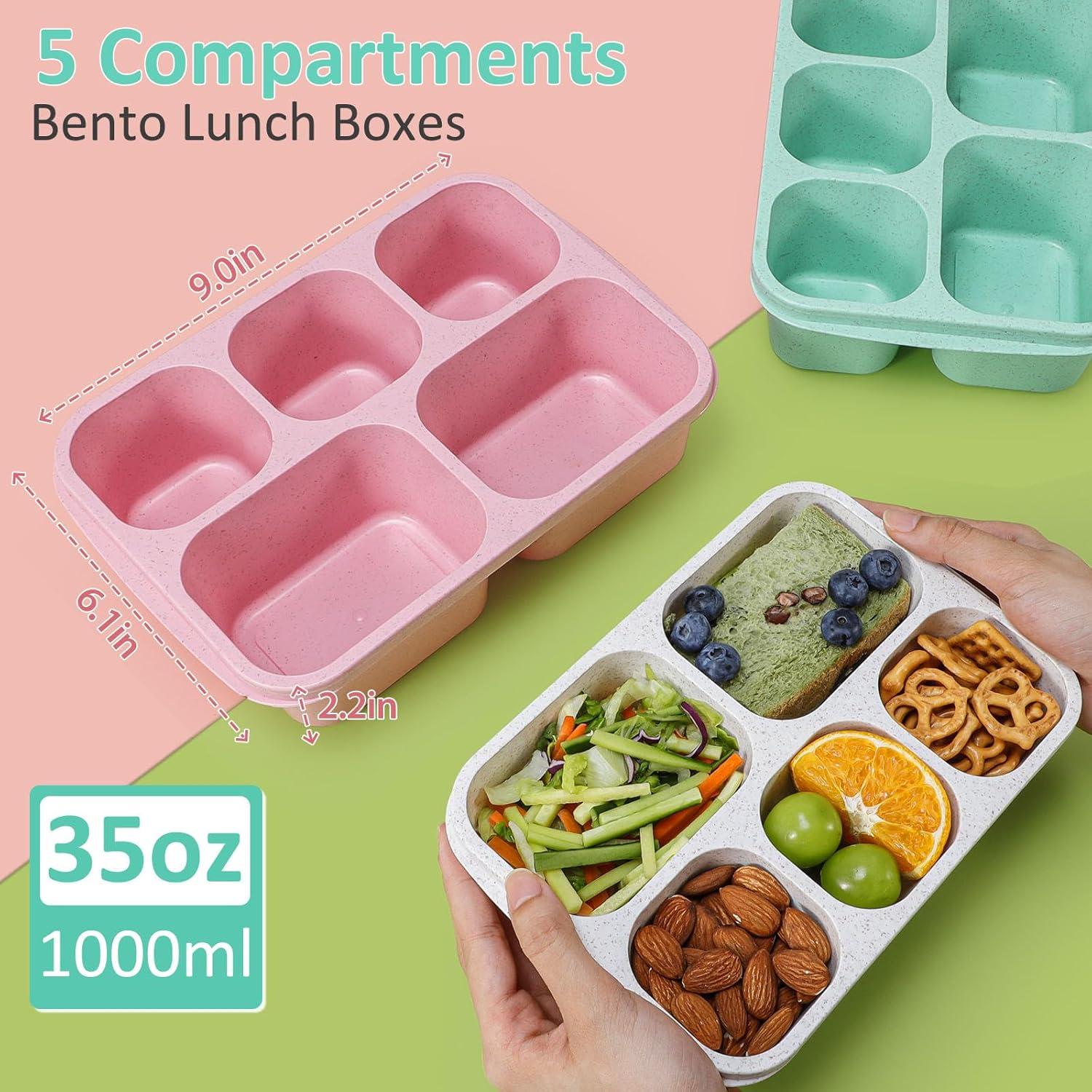 Cajas de Snack Bento Caperci 4 Piezas 5 Compartimentos Sin BPA