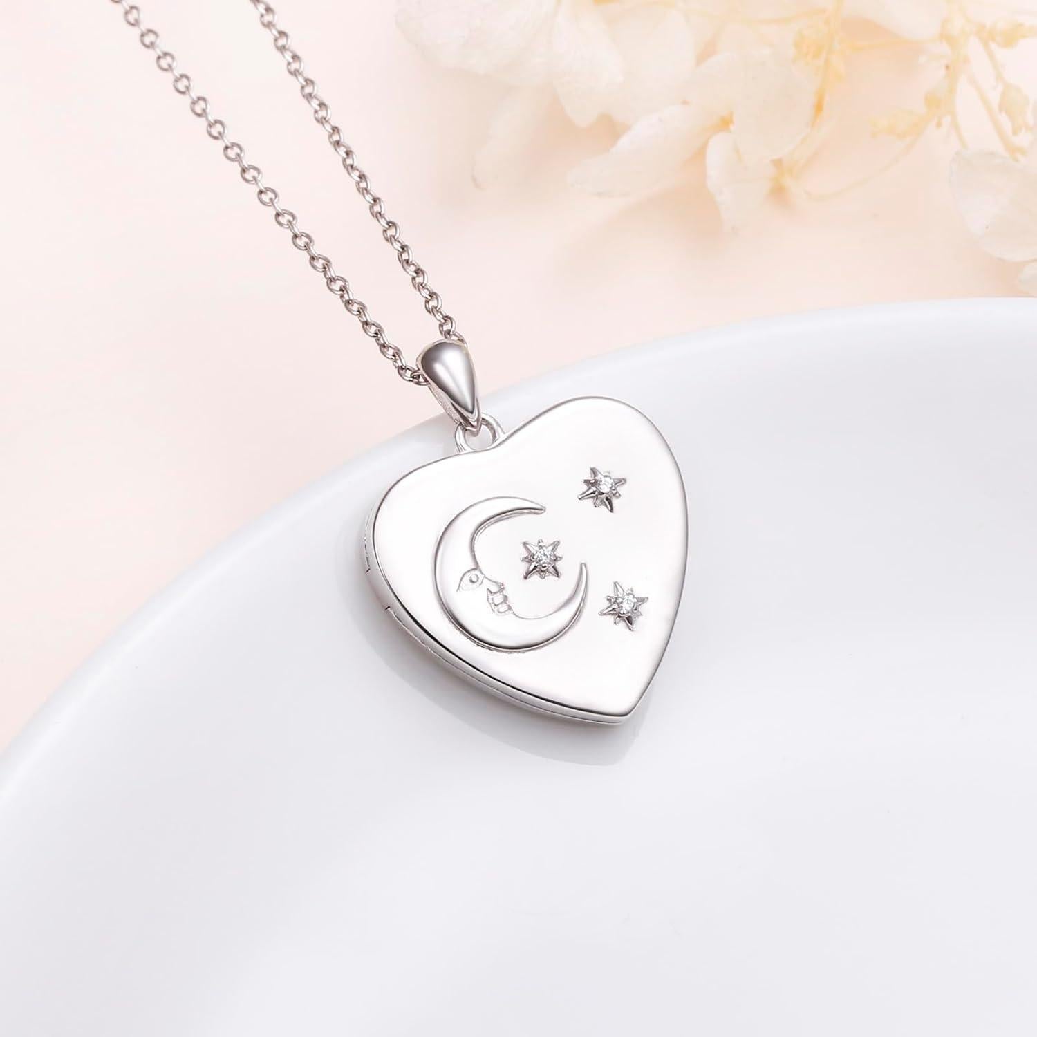 Collar Medallón Corazón Plata Esterlina 925 Personalizado 50.8 cm