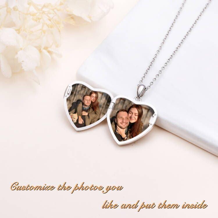 Collar Medallón Corazón Plata Esterlina 925 Personalizado 50.8 cm