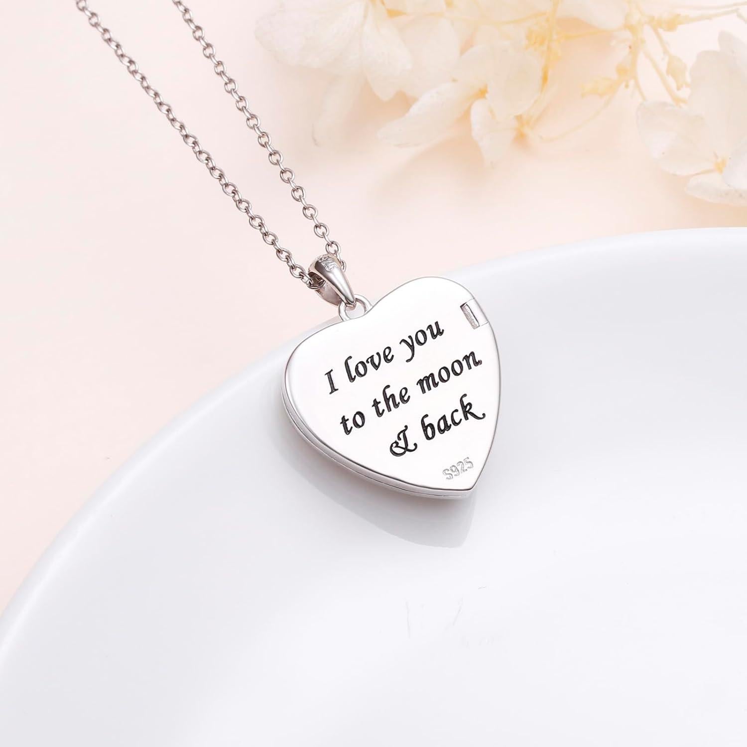 Collar Medallón Corazón Plata Esterlina 925 Personalizado 50.8 cm